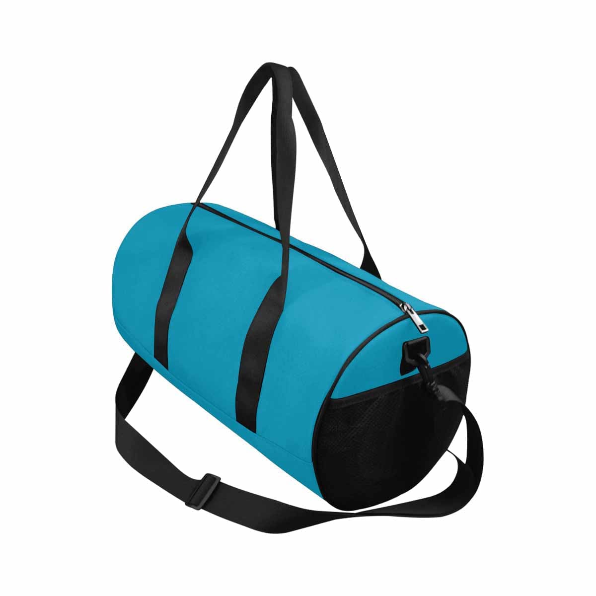 Blue Green Duffel Bag designed for travel and outdoor activities, featuring waterproof fabric and spacious compartments.