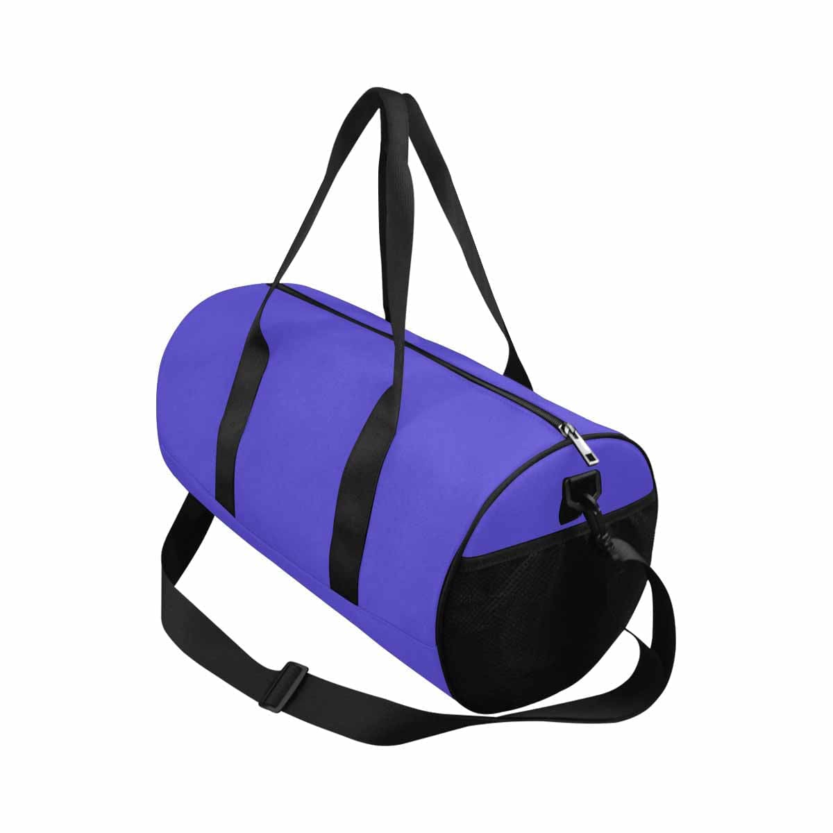 Blue Iris Duffel Bag showcasing its waterproof fabric and spacious design, perfect for travel and outdoor activities.