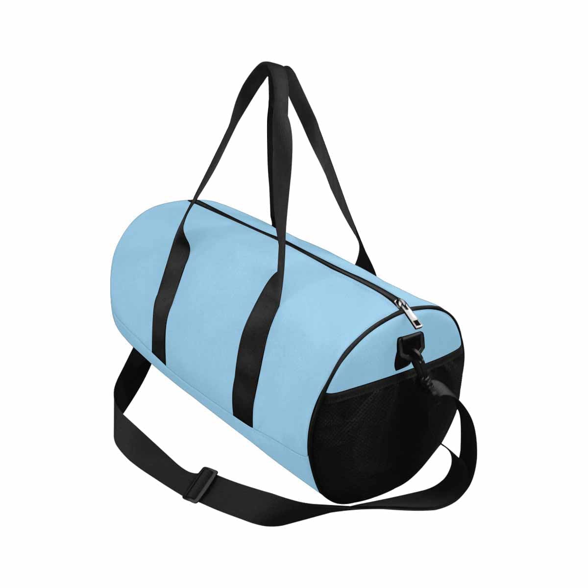 Cornflower Blue Duffel Bag with waterproof fabric and spacious design, ideal for travel and outdoor activities.