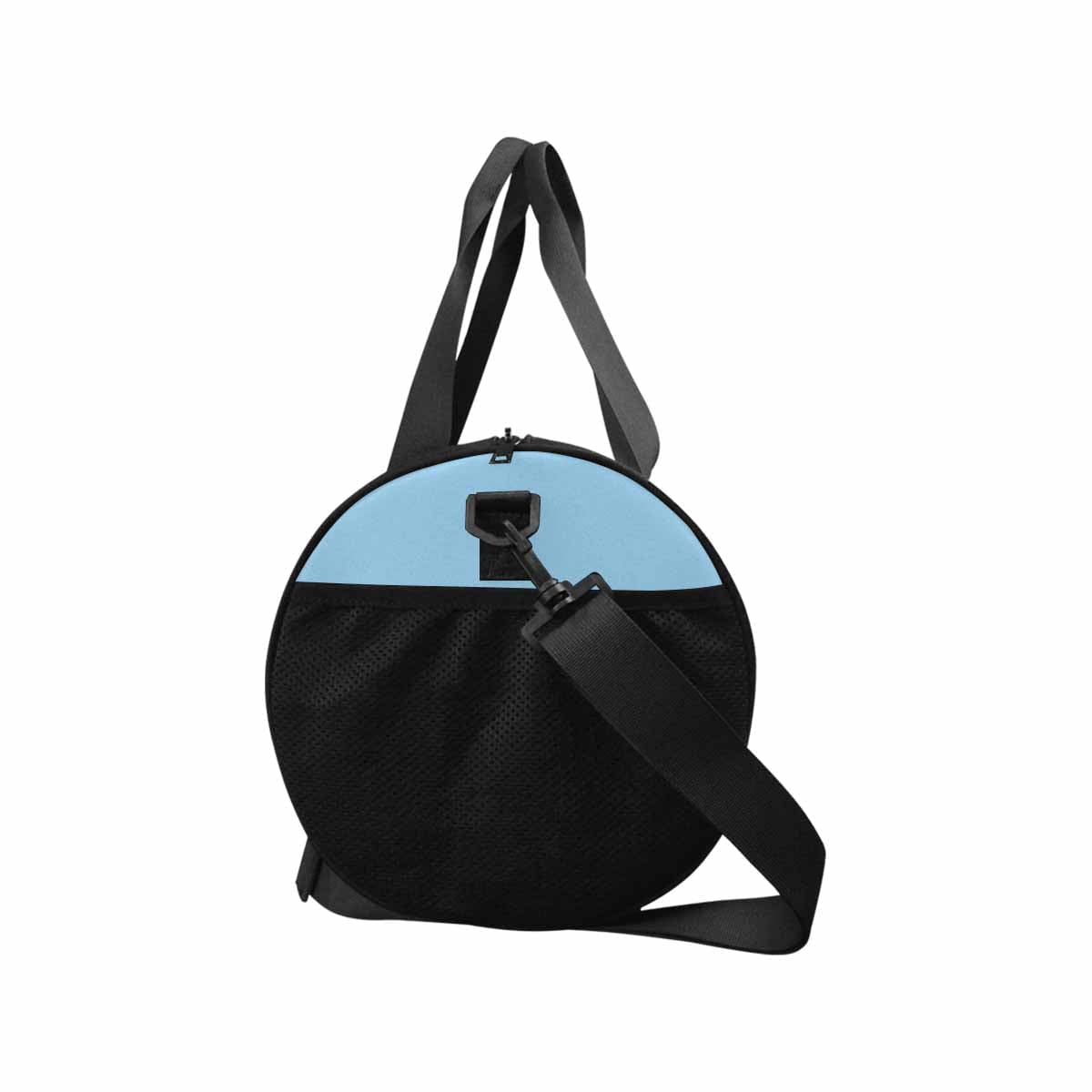 Cornflower Blue Duffel Bag with waterproof fabric and spacious design, ideal for travel and outdoor activities.