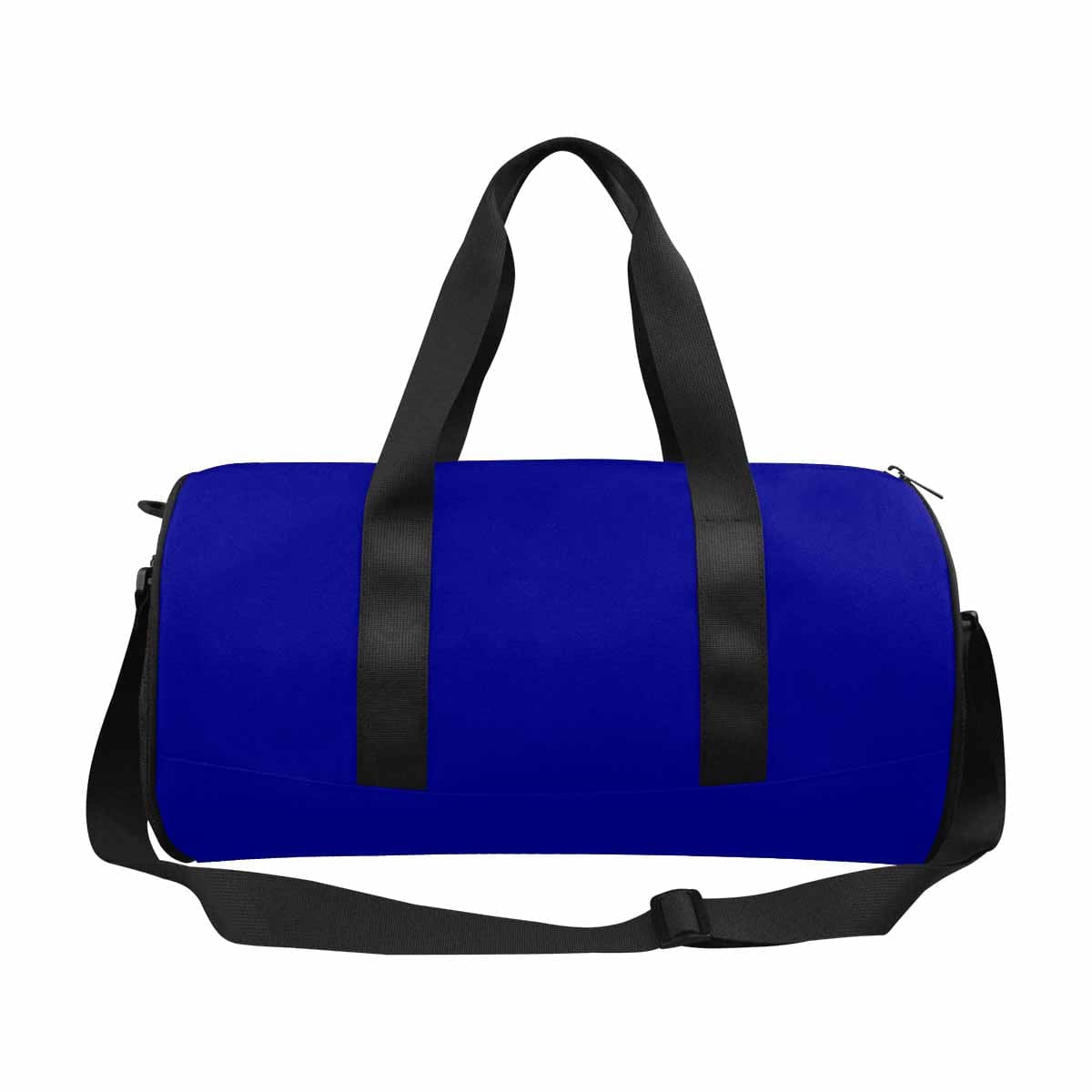 Dark Blue Duffel Bag designed for travel, featuring waterproof fabric and spacious compartments.