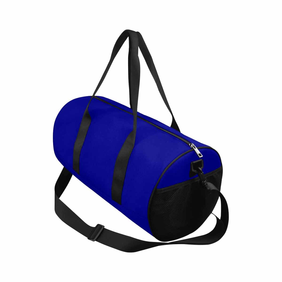 Dark Blue Duffel Bag designed for travel, featuring waterproof fabric and spacious compartments.