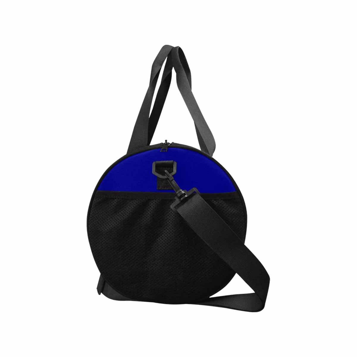 Dark Blue Duffel Bag designed for travel, featuring waterproof fabric and spacious compartments.