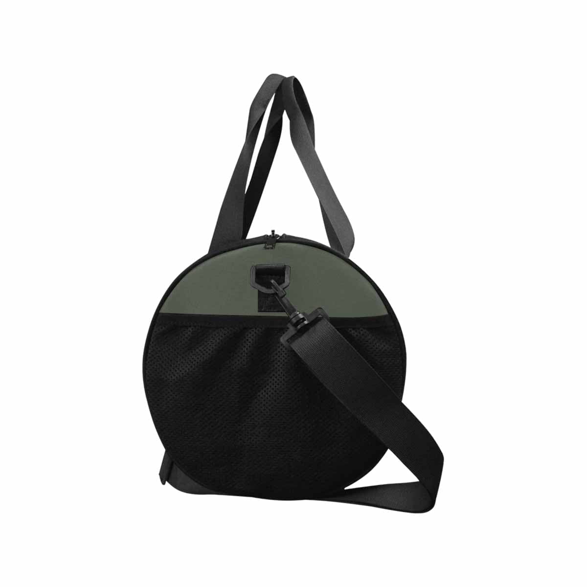 Ebony Black Duffel Bag with spacious compartments and adjustable strap, ideal for travel and outdoor activities.