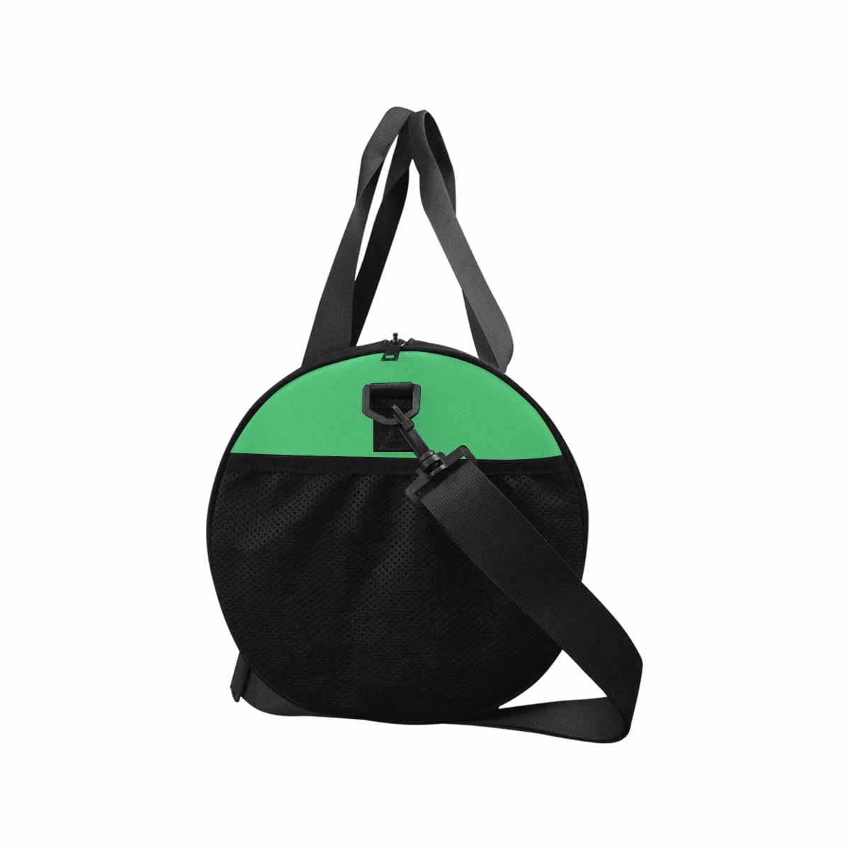 Emerald Green Duffel Bag designed for travel and outdoor activities, featuring waterproof fabric and spacious compartments.