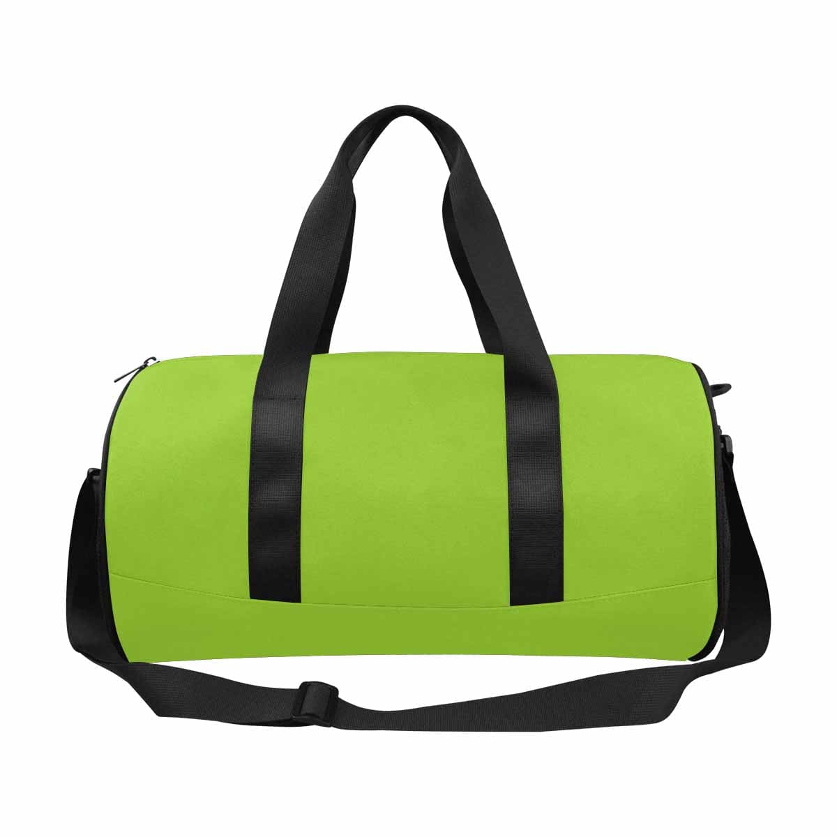 A vibrant yellow-green duffel bag designed for travel and outdoor activities, featuring waterproof fabric and multiple storage compartments.