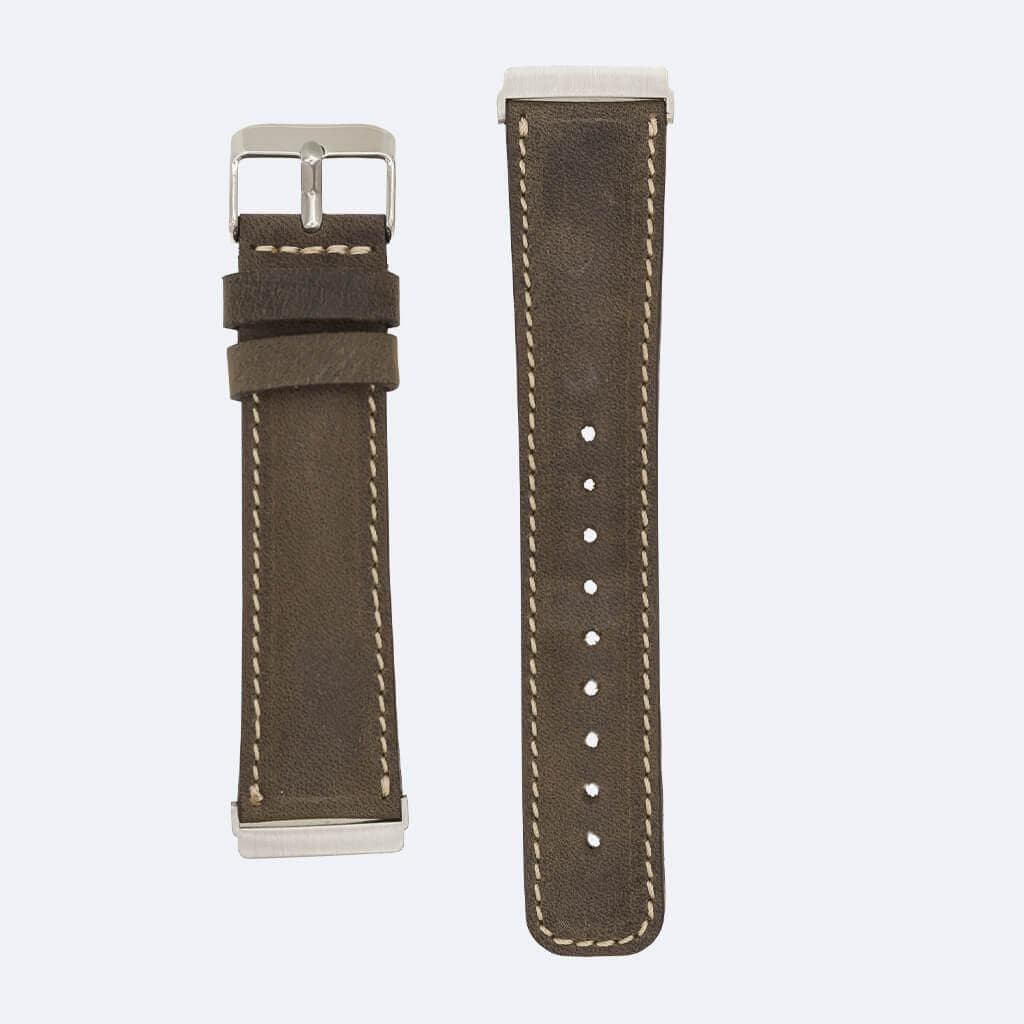 Dundee Classic FitBit Leather Watch Straps in premium full-grain leather with polished stainless-steel buckle, showcasing elegant design.