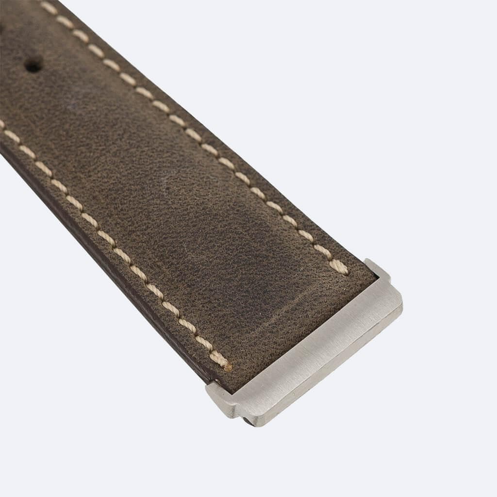 Dundee Classic FitBit Leather Watch Straps in premium full-grain leather with polished stainless-steel buckle, showcasing elegant design.