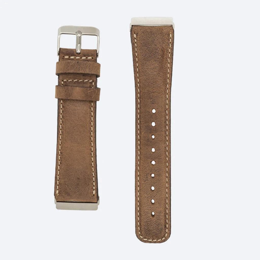 Dundee Classic FitBit Leather Watch Straps in premium full-grain leather with polished stainless-steel buckle, showcasing elegant design.