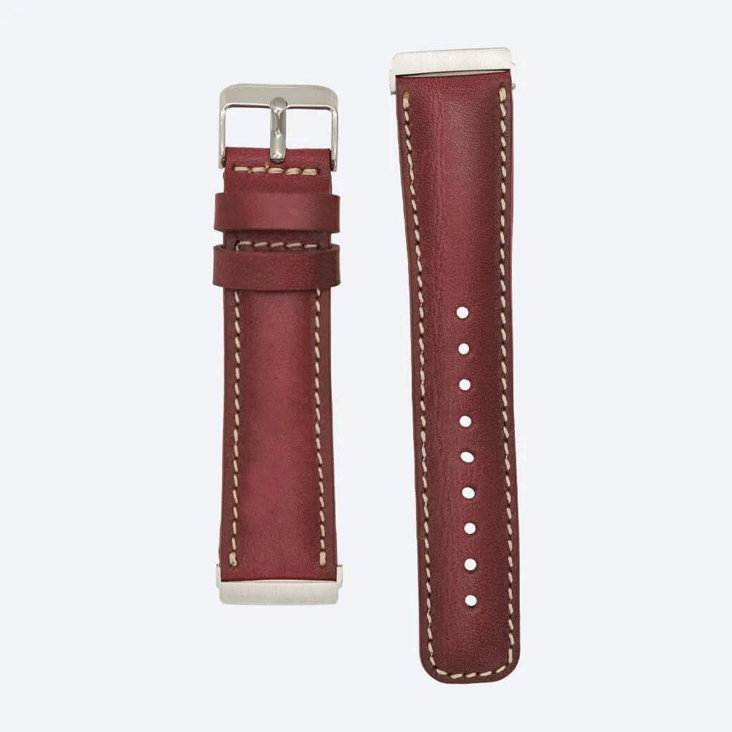 Dundee Classic FitBit Leather Watch Straps in premium full-grain leather with polished stainless-steel buckle, showcasing elegant design.