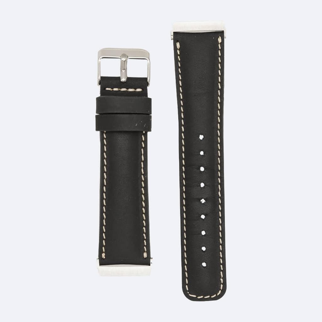 Dundee Classic FitBit Leather Watch Straps in premium full-grain leather with polished stainless-steel buckle, showcasing elegant design.