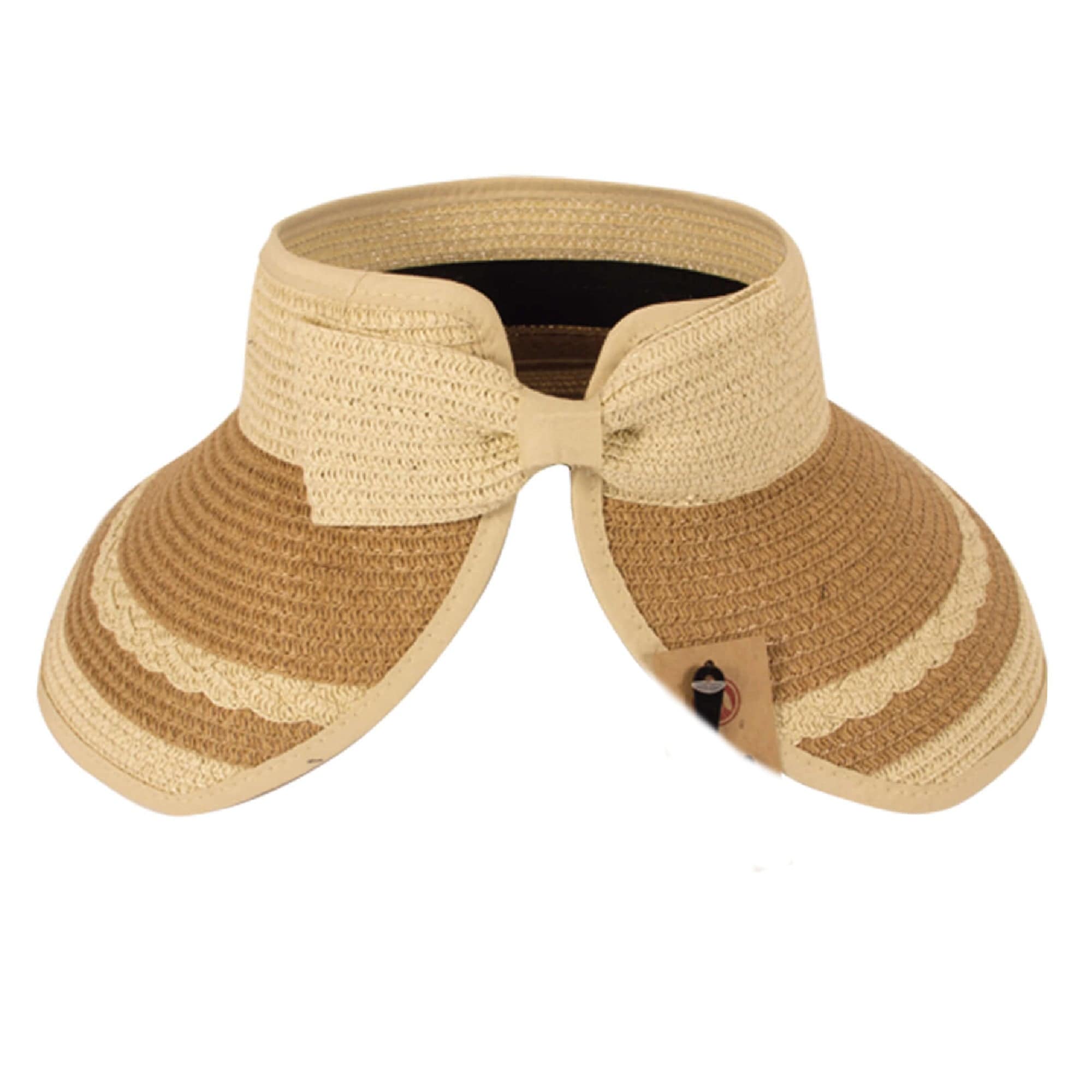 Easy Rollable Straw Visor Hat with adjustable Velcro, perfect for sun protection and outdoor activities.