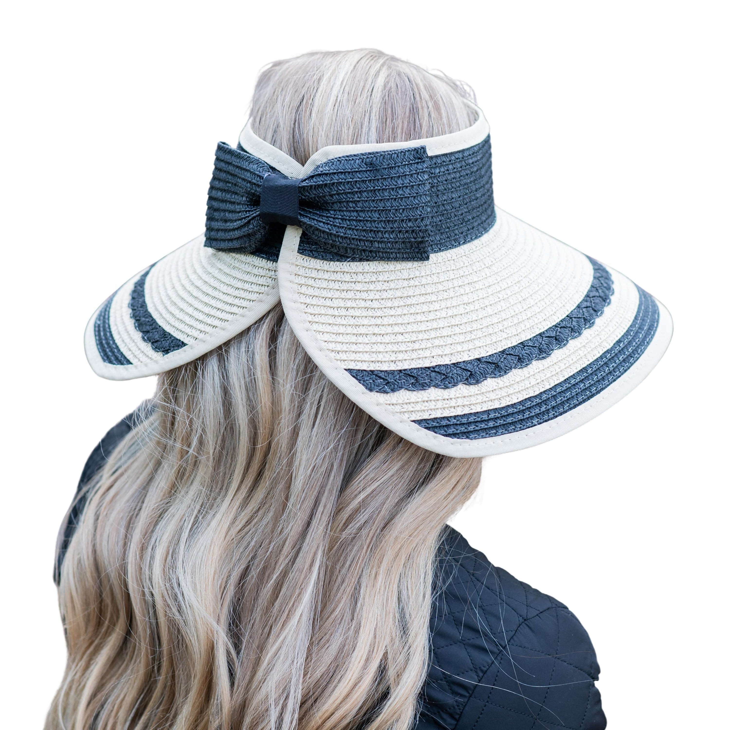 Easy Rollable Straw Visor Hat with adjustable Velcro, perfect for sun protection and outdoor activities.