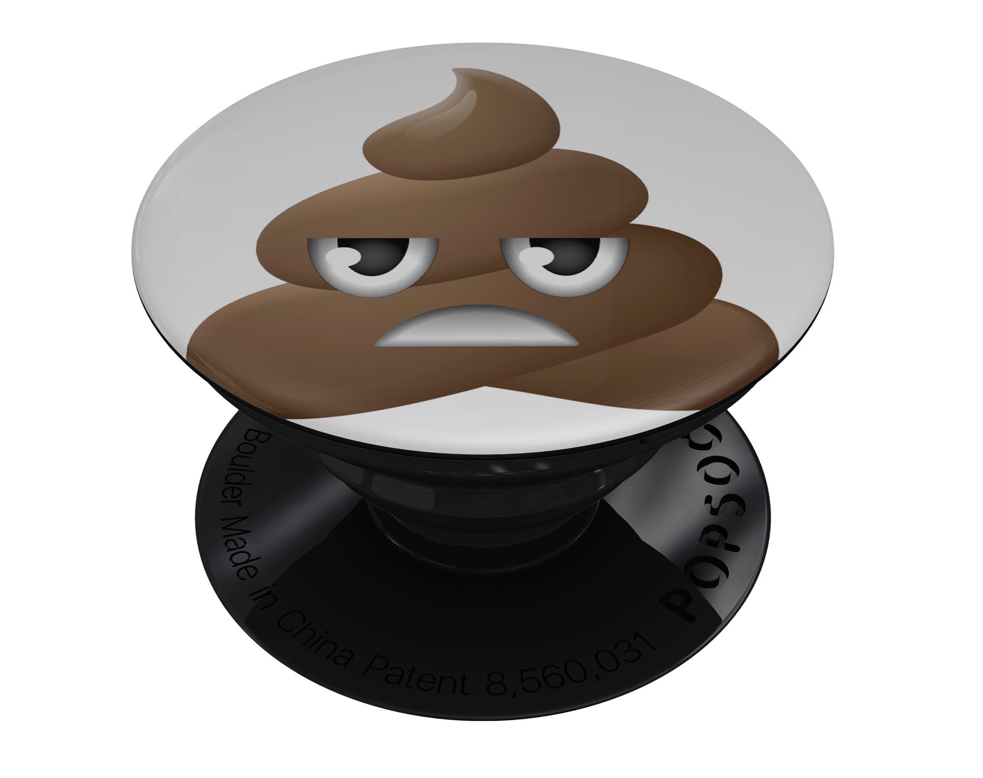 Eh Poop Emoticon Emoji Skin Kit for PopSockets, featuring a playful design on premium vinyl for smartphone grips.