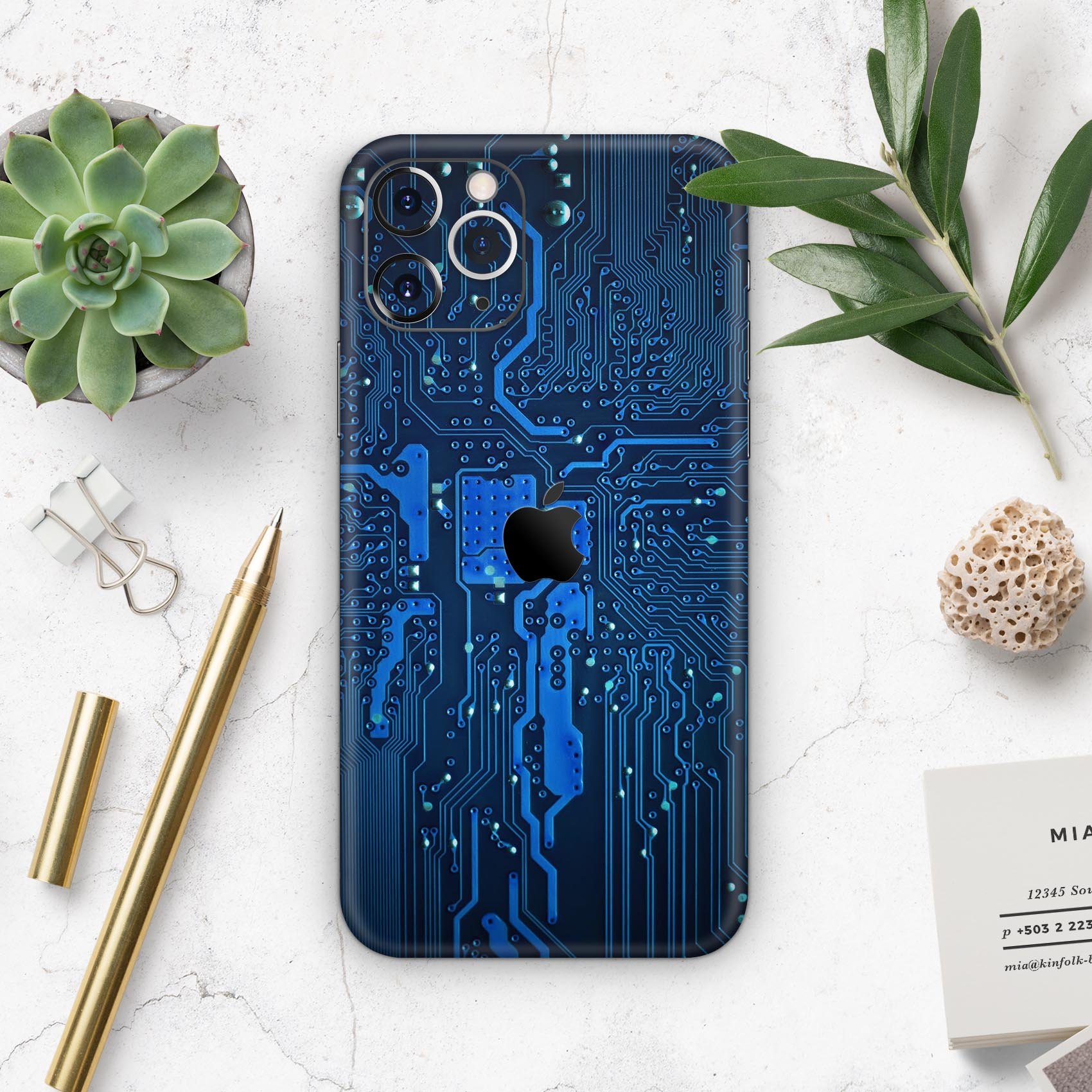 Electric Circuit Board Skin-Kit for Apple iPhone, showcasing vibrant design and premium finish options.