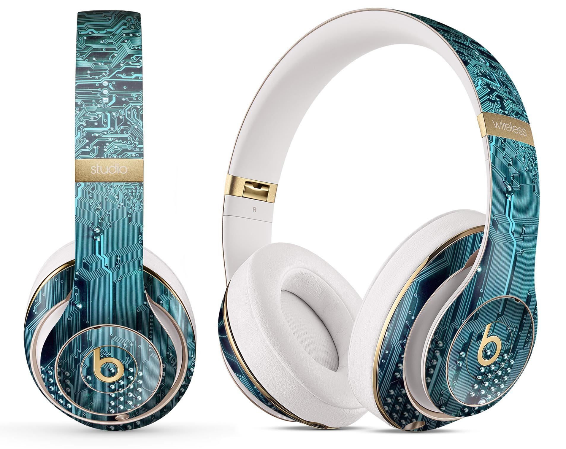 Electric Circuit Board V5 skin decal wrap kit for Beats by Dre, showcasing vibrant design and precise fit.