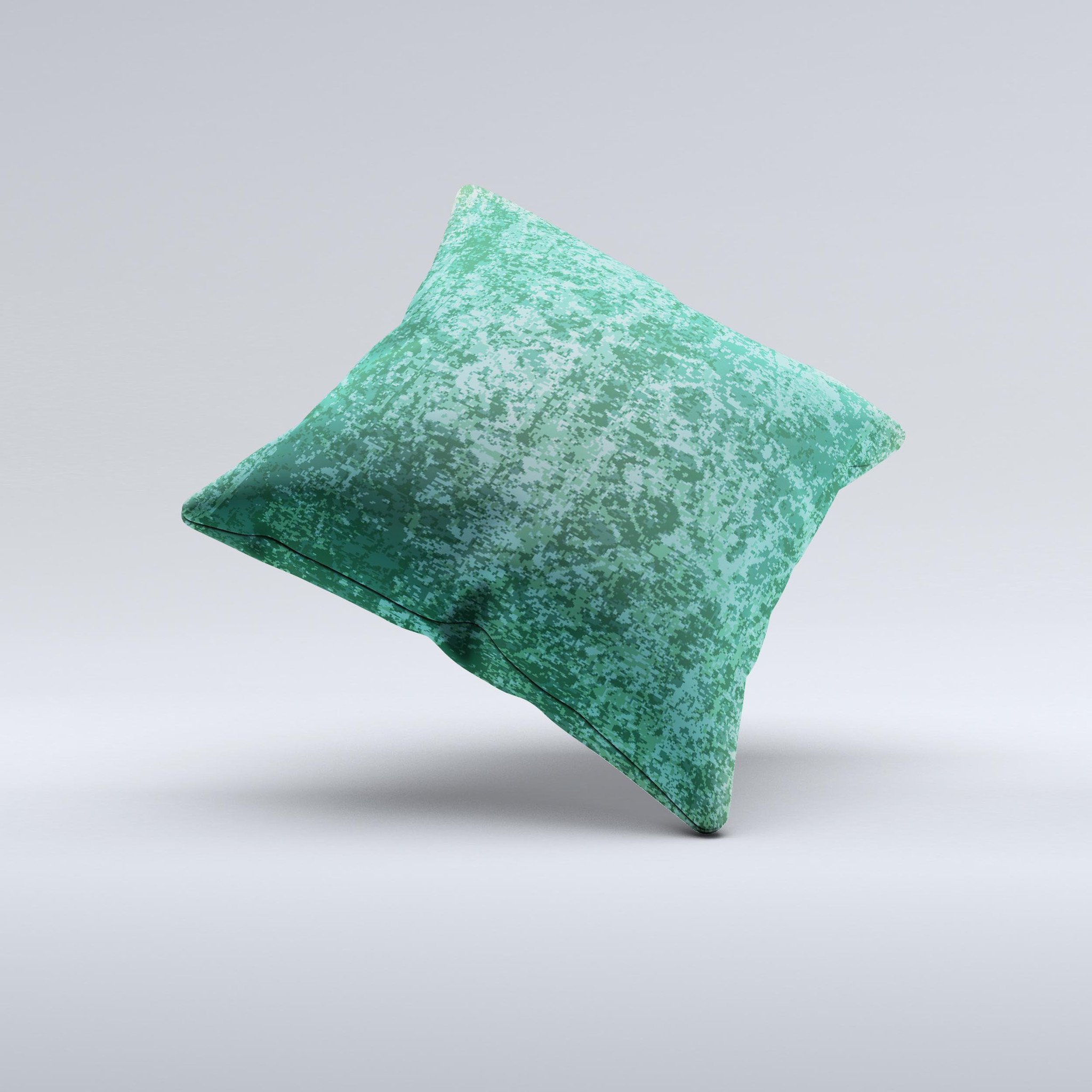 Emerald Green Choppy Pattern ink-Fuzed Decorative Throw Pillow showcasing a unique design with high-quality fabric and vibrant color.