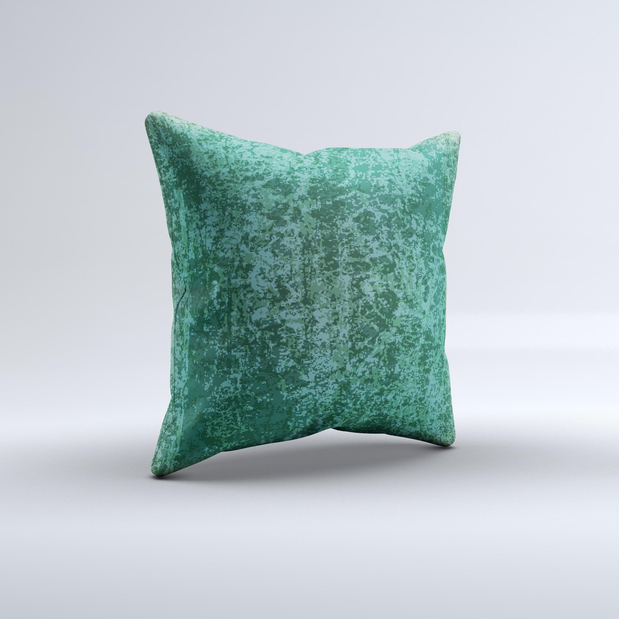 Emerald Green Choppy Pattern ink-Fuzed Decorative Throw Pillow showcasing a unique design with high-quality fabric and vibrant color.