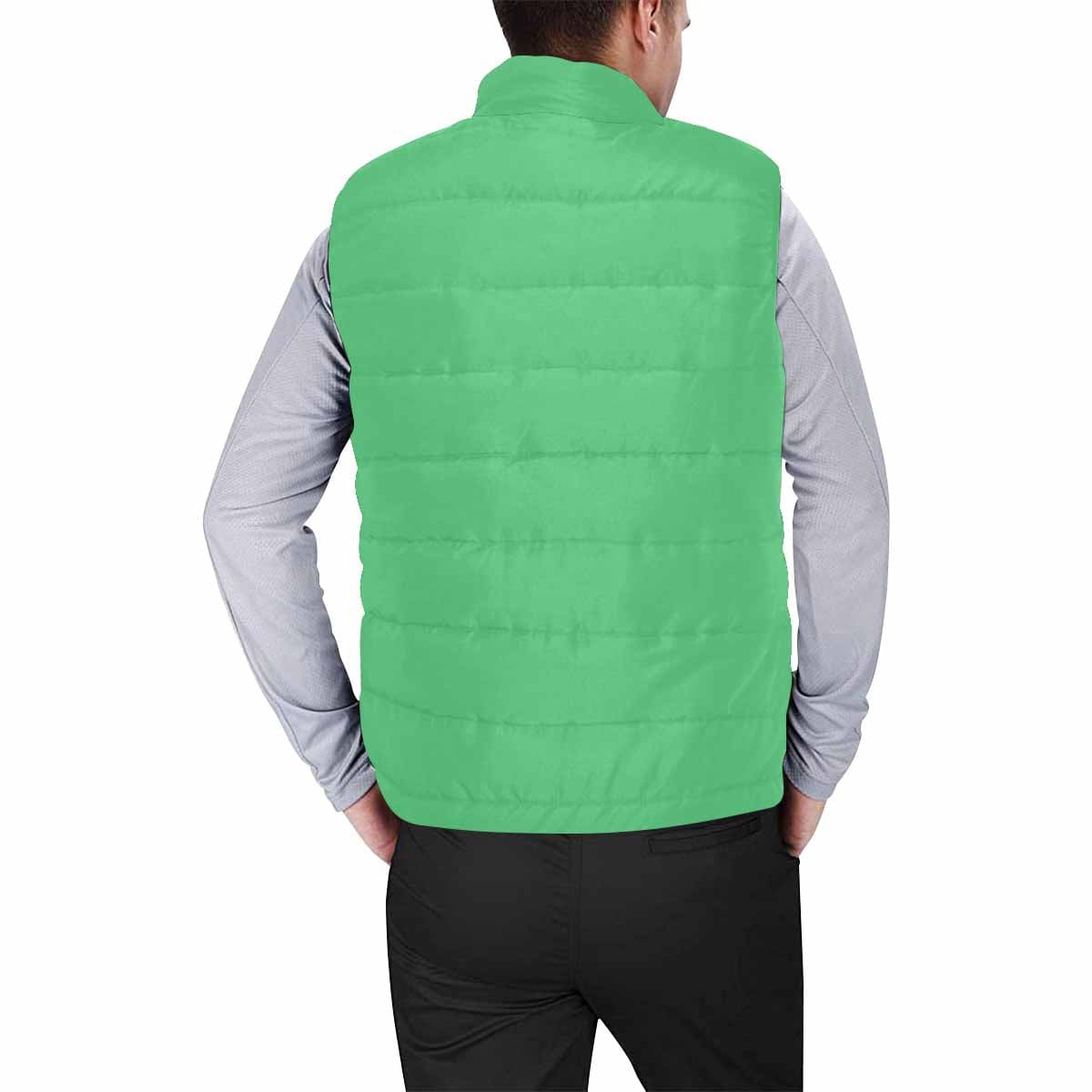 Emerald Green Men's Padded Vest featuring a quilted design and zipper closure, perfect for layering in cool weather.