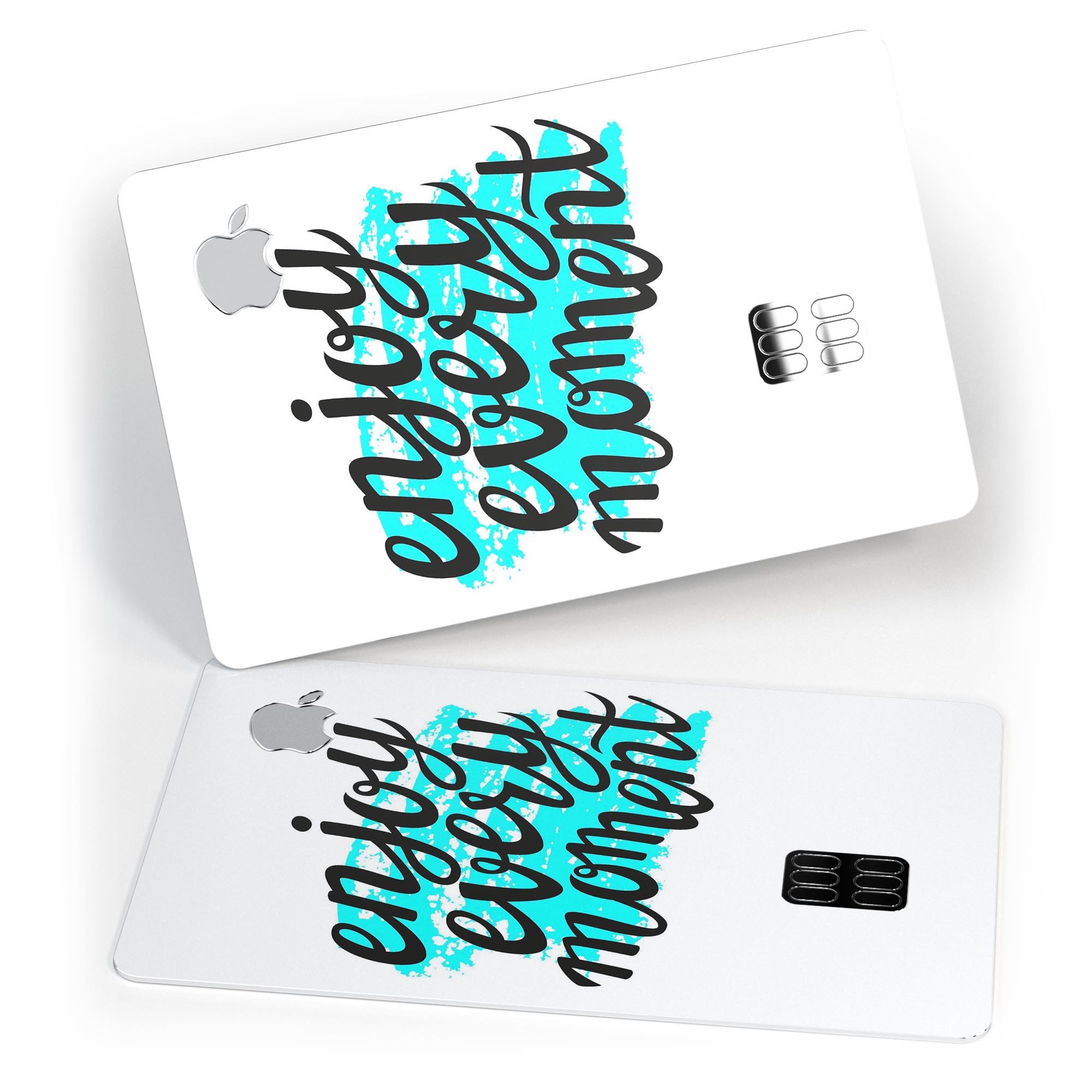 Premium protective decal skin-kit for Apple Card, showcasing ultra-gloss and soft-matte finishes.