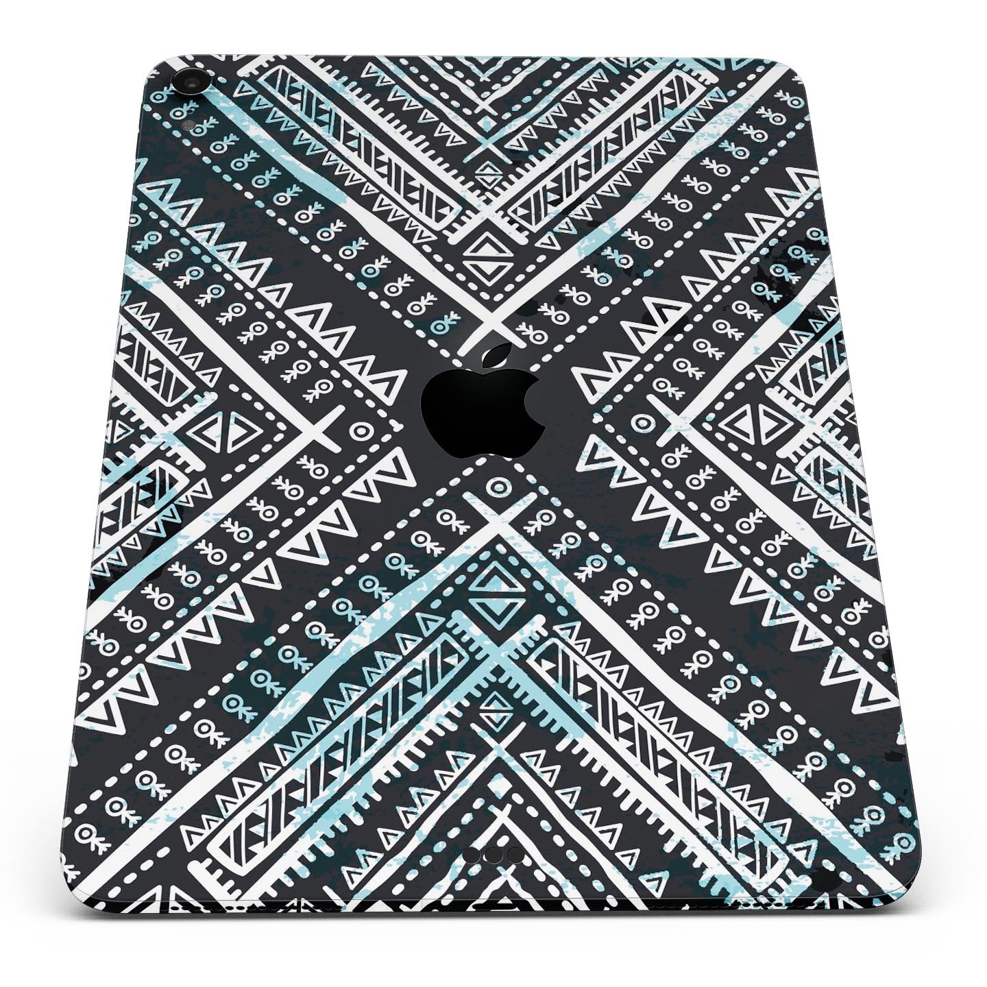 Ethnic Aztec Navy Point skin decal for Apple iPad Pro, showcasing vibrant colors and intricate design.