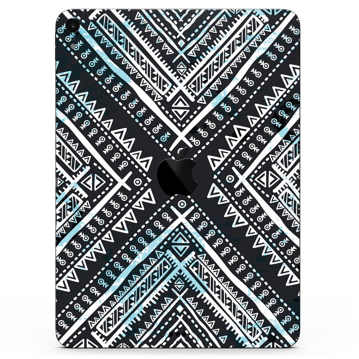 Ethnic Aztec Navy Point skin decal for Apple iPad Pro, showcasing vibrant colors and intricate design.