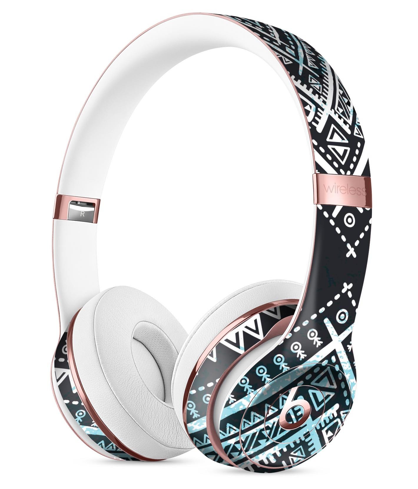 Ethnic Aztec Navy Point Full-Body Skin Kit for Beats by Dre Solo 3, showcasing vibrant patterns and premium vinyl material.