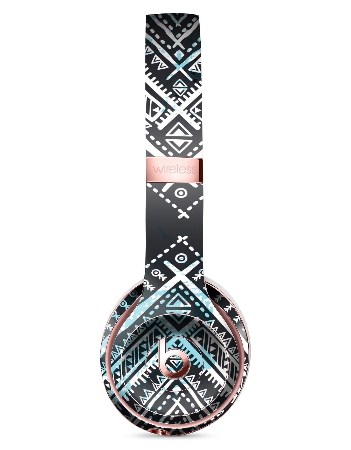 Ethnic Aztec Navy Point Full-Body Skin Kit for Beats by Dre Solo 3, showcasing vibrant patterns and premium vinyl material.