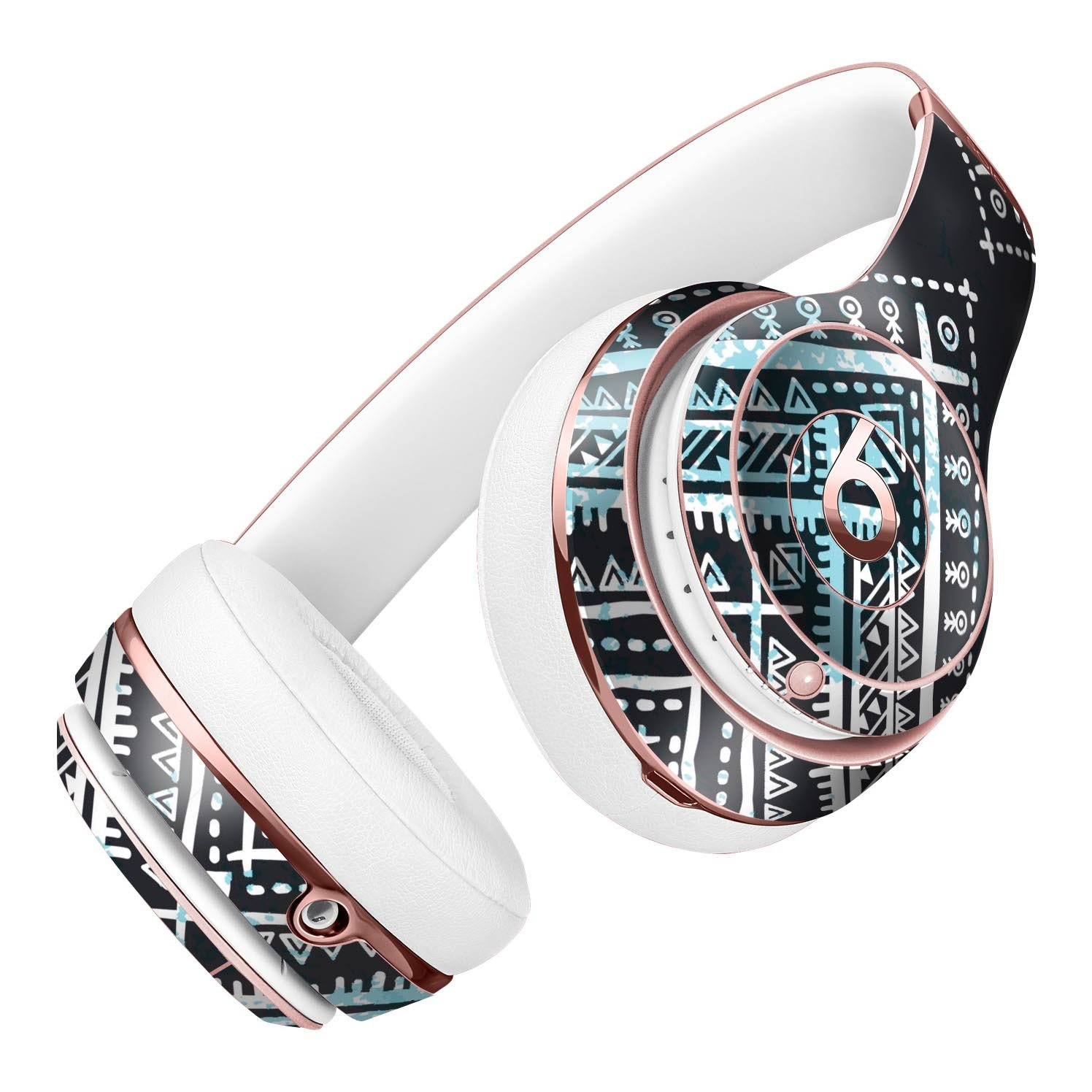 Ethnic Aztec Navy Point Full-Body Skin Kit for Beats by Dre Solo 3, showcasing vibrant patterns and premium vinyl material.