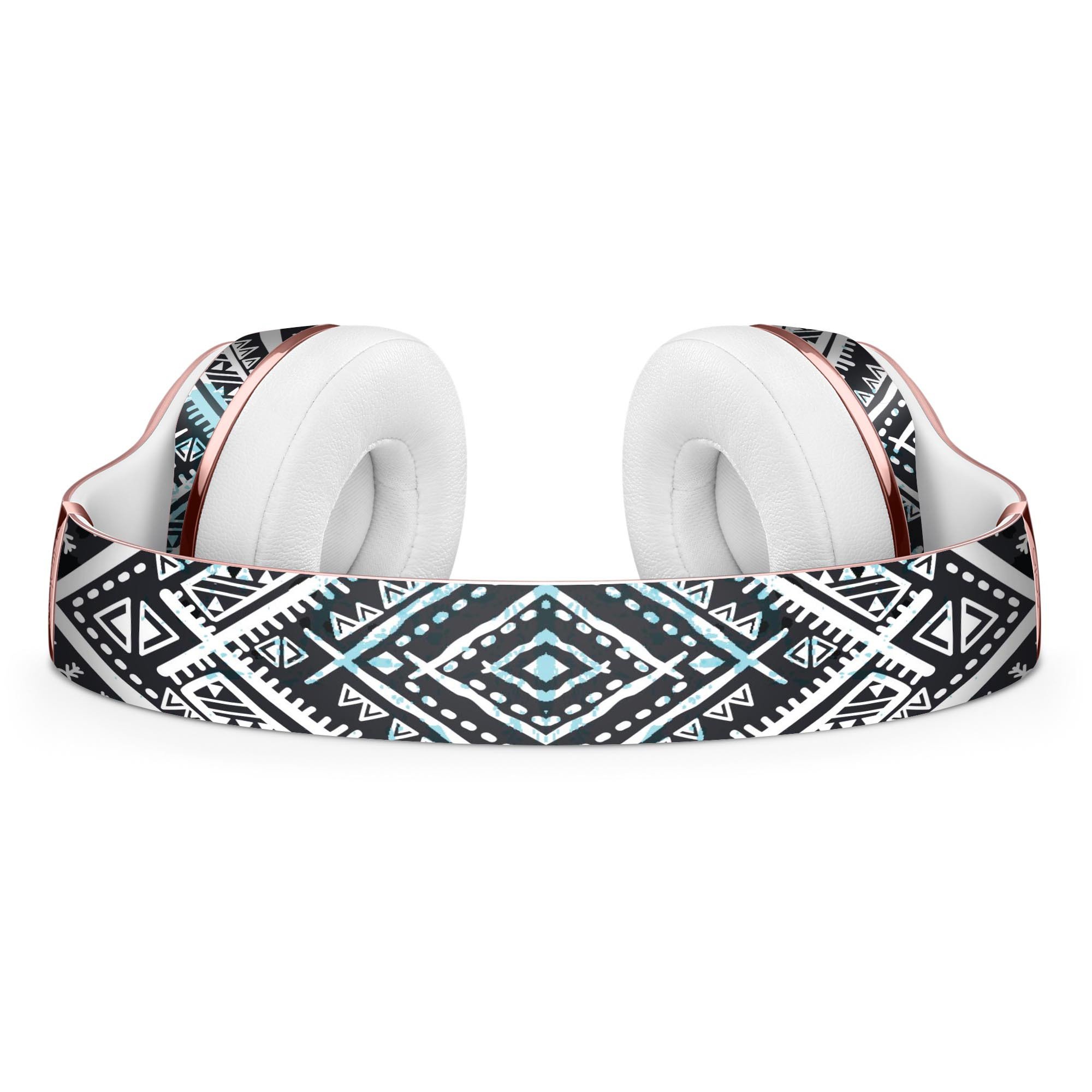 Ethnic Aztec Navy Point Full-Body Skin Kit for Beats by Dre Solo 3, showcasing vibrant patterns and premium vinyl material.