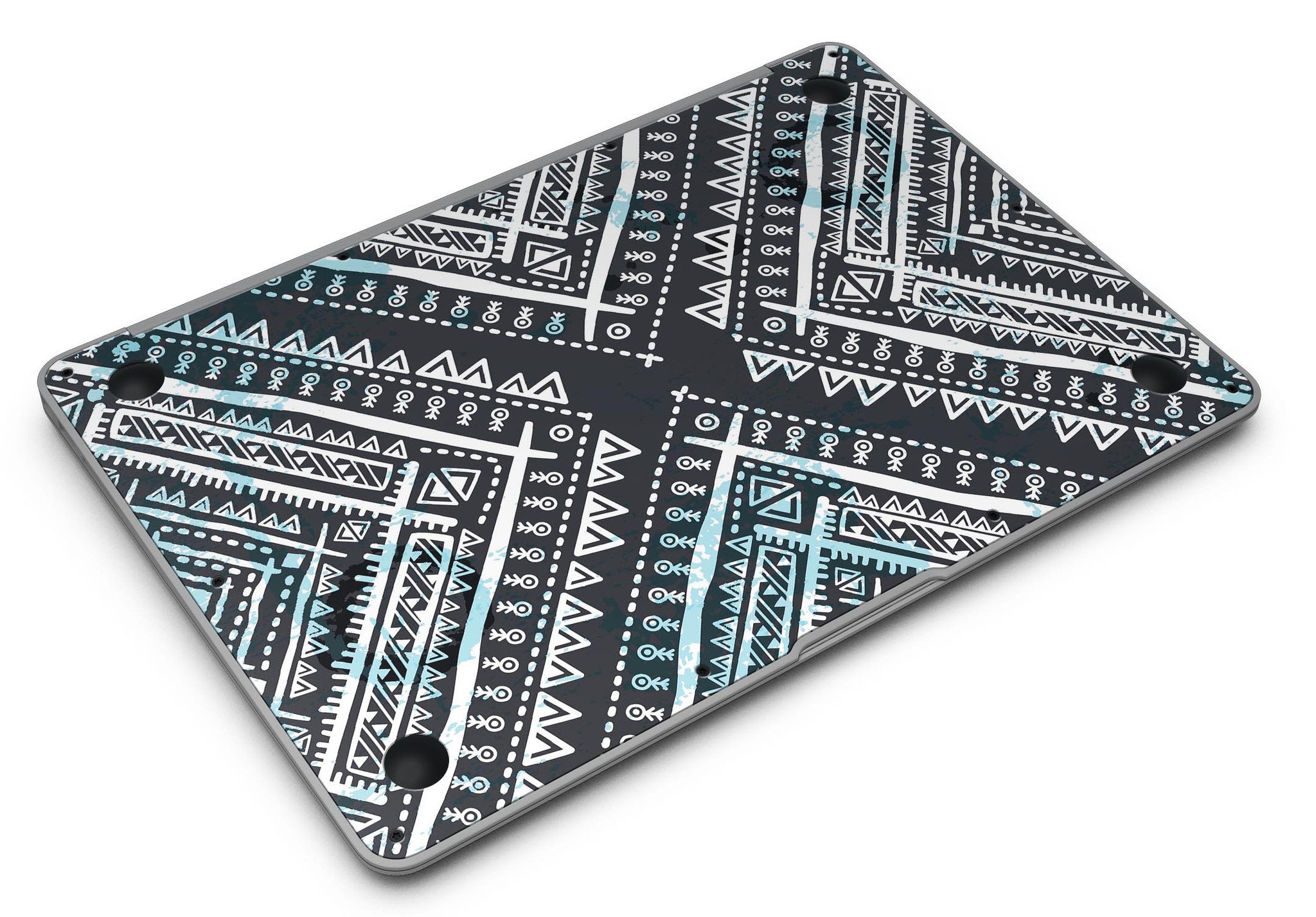 Ethnic Aztec Navy Point skin kit for MacBook Air, showcasing vibrant patterns and premium vinyl material.