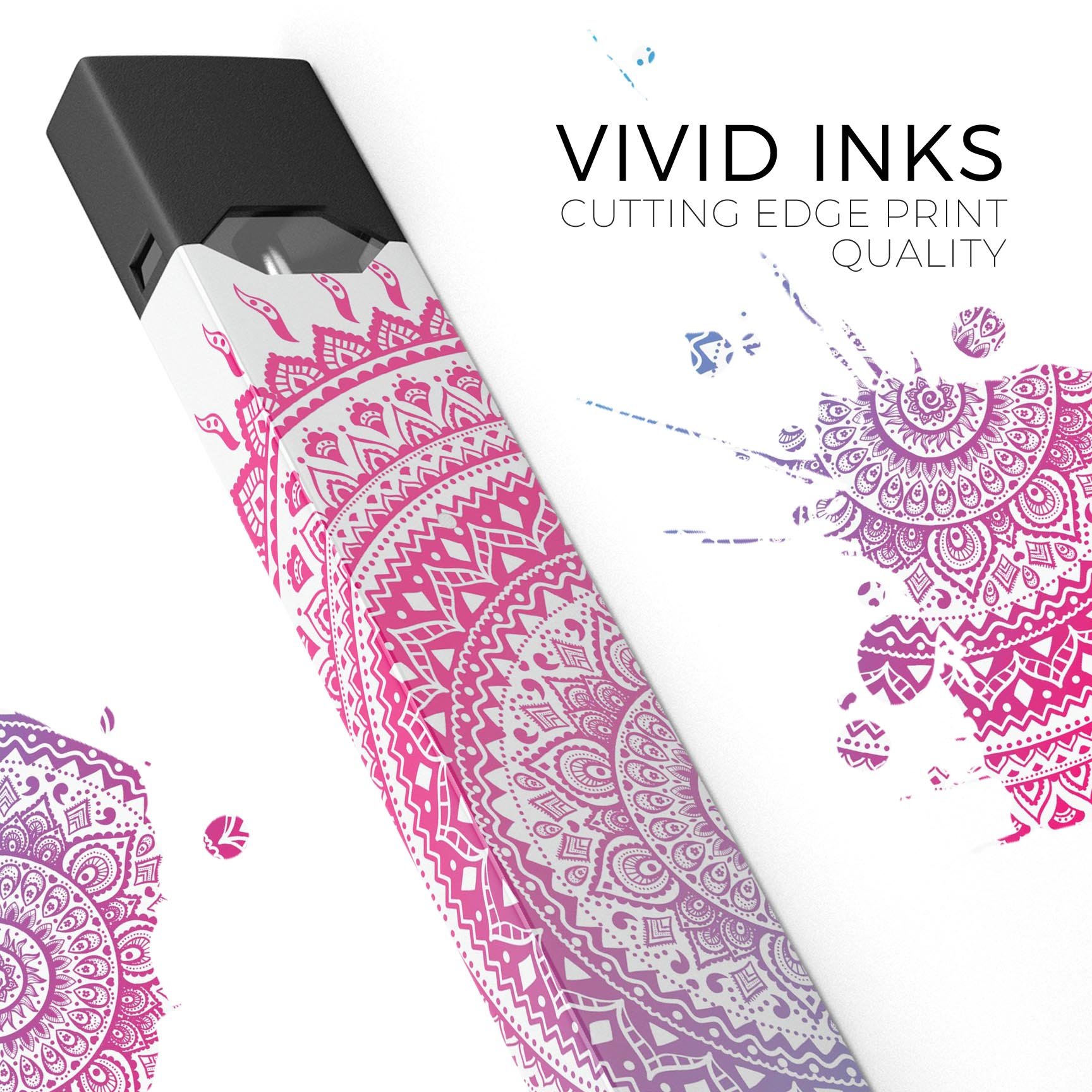 Ethnic Indian Tie-Dye Circle skin wrap for JUUL device, featuring vibrant colors and a protective design.