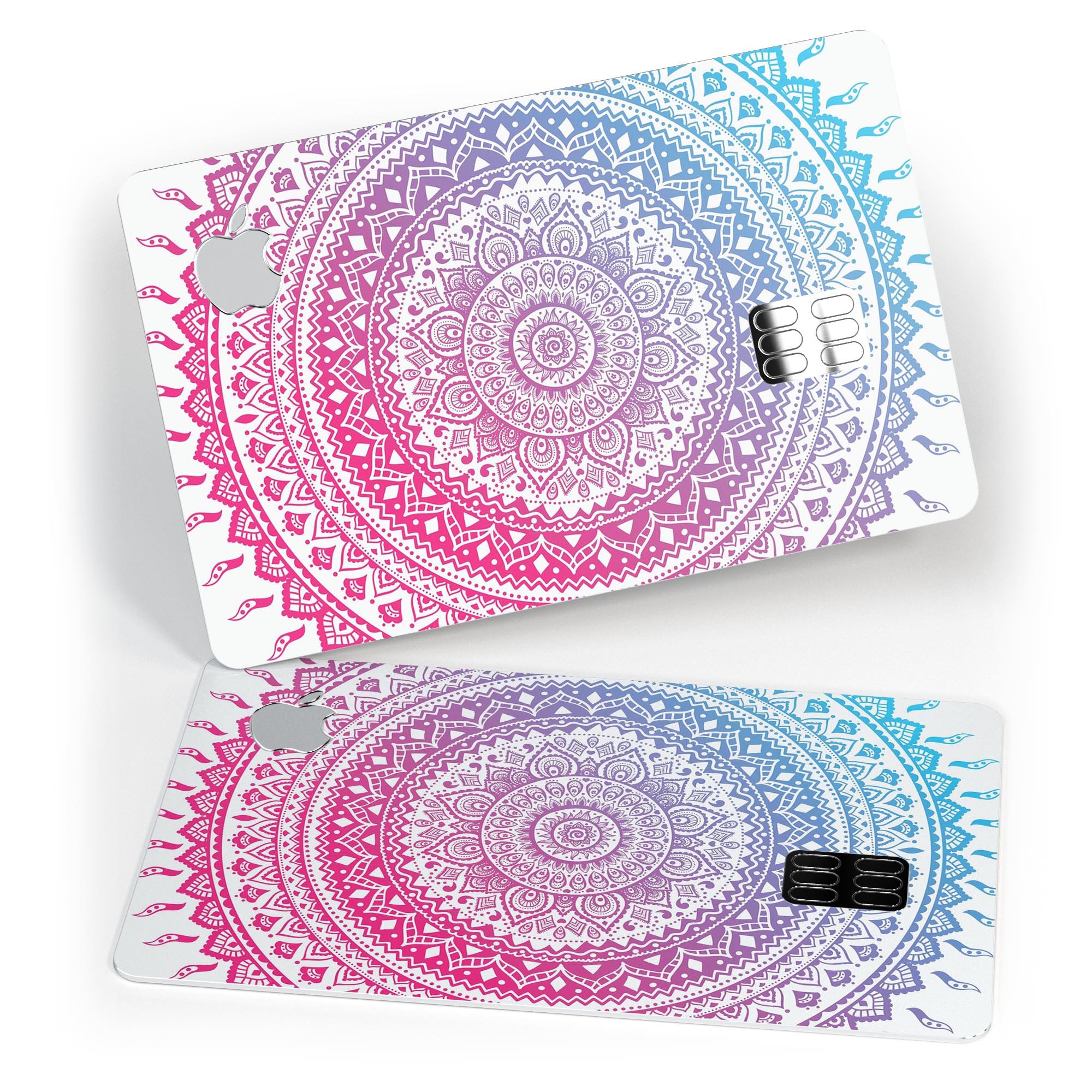 Ethnic Indian Tie-Dye Circle skin for Apple Card, showcasing vibrant colors and a protective design.