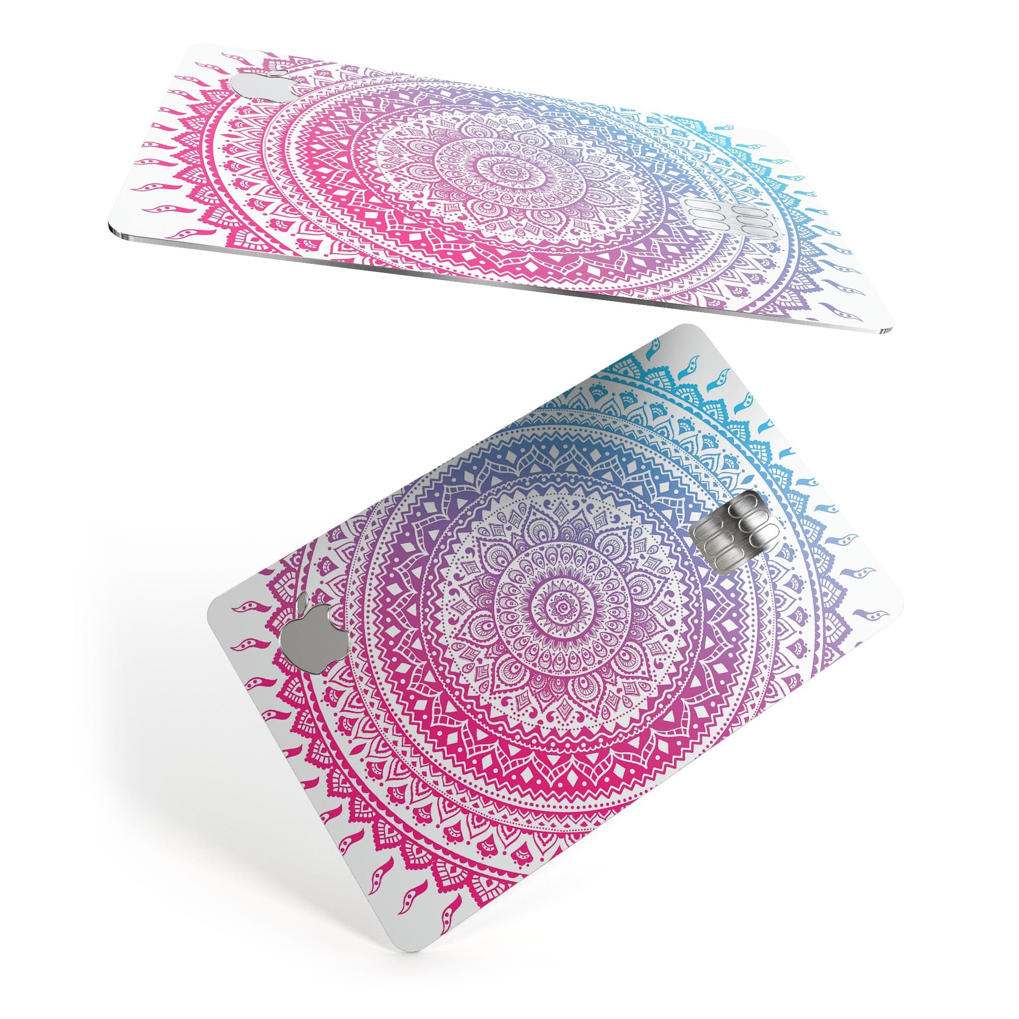 Ethnic Indian Tie-Dye Circle skin for Apple Card, showcasing vibrant colors and a protective design.