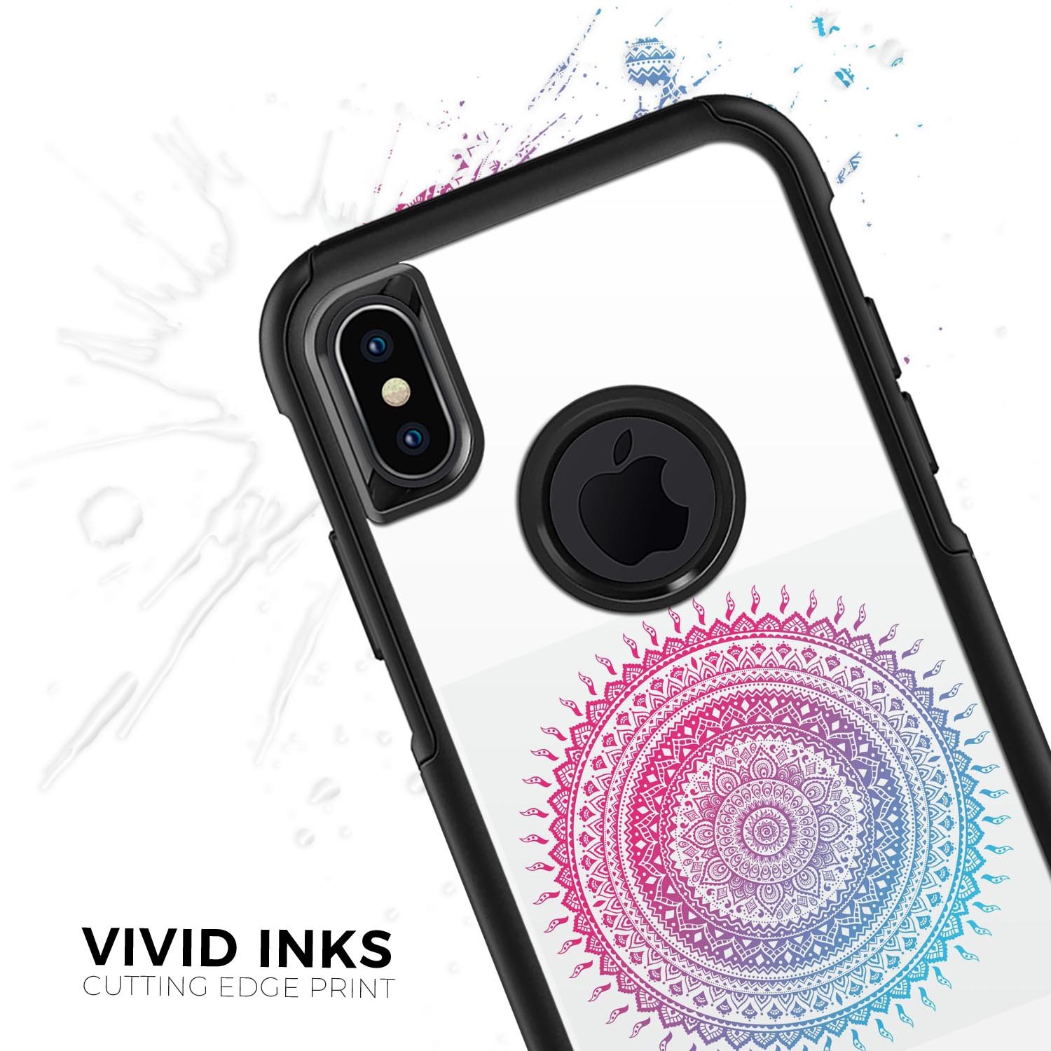 Ethnic Indian Tie-Dye Circle Skin Kit for iPhone OtterBox Cases featuring vibrant colors and intricate patterns.