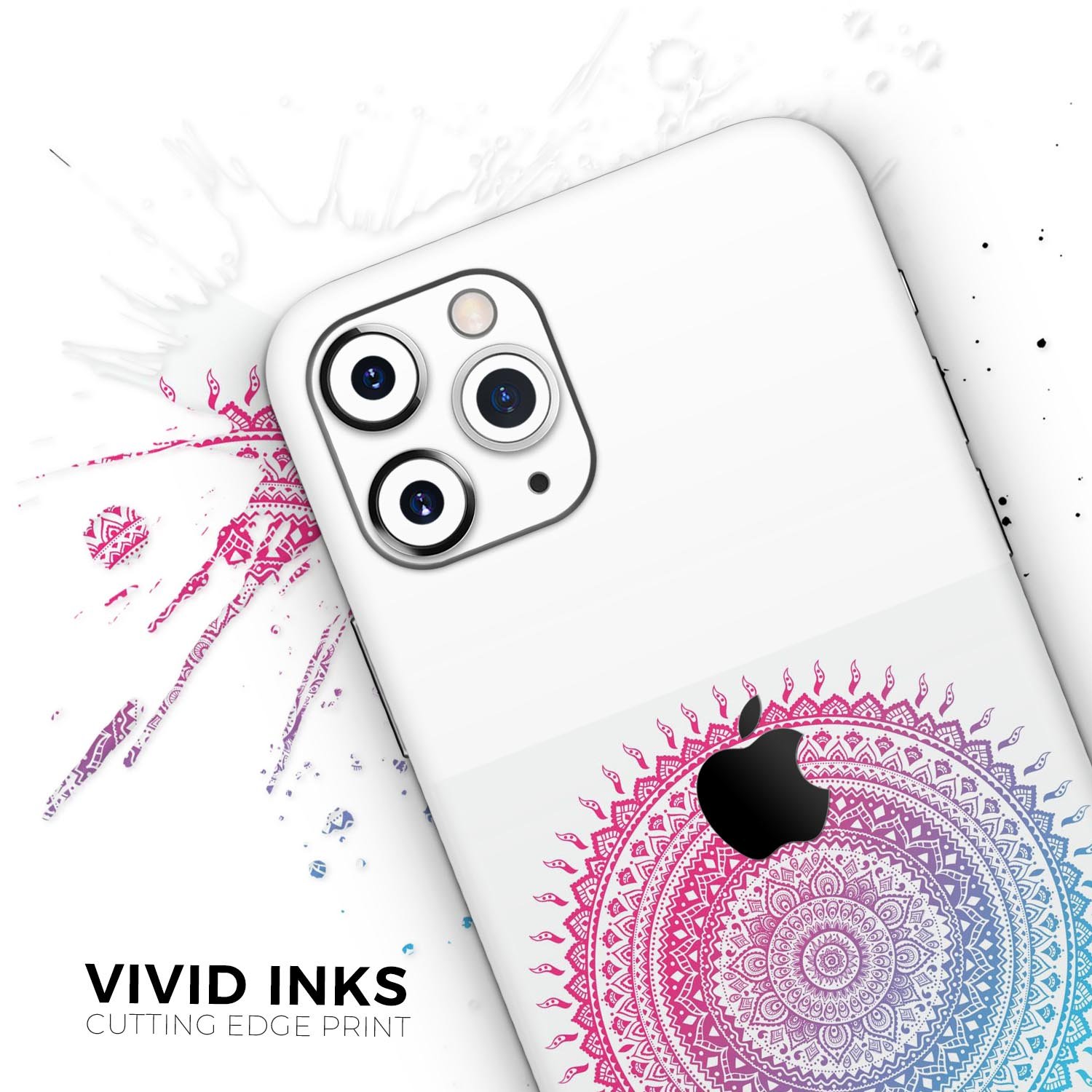 Ethnic Indian Tie-Dye Circle skin for Apple iPhone, showcasing vibrant colors and intricate design.