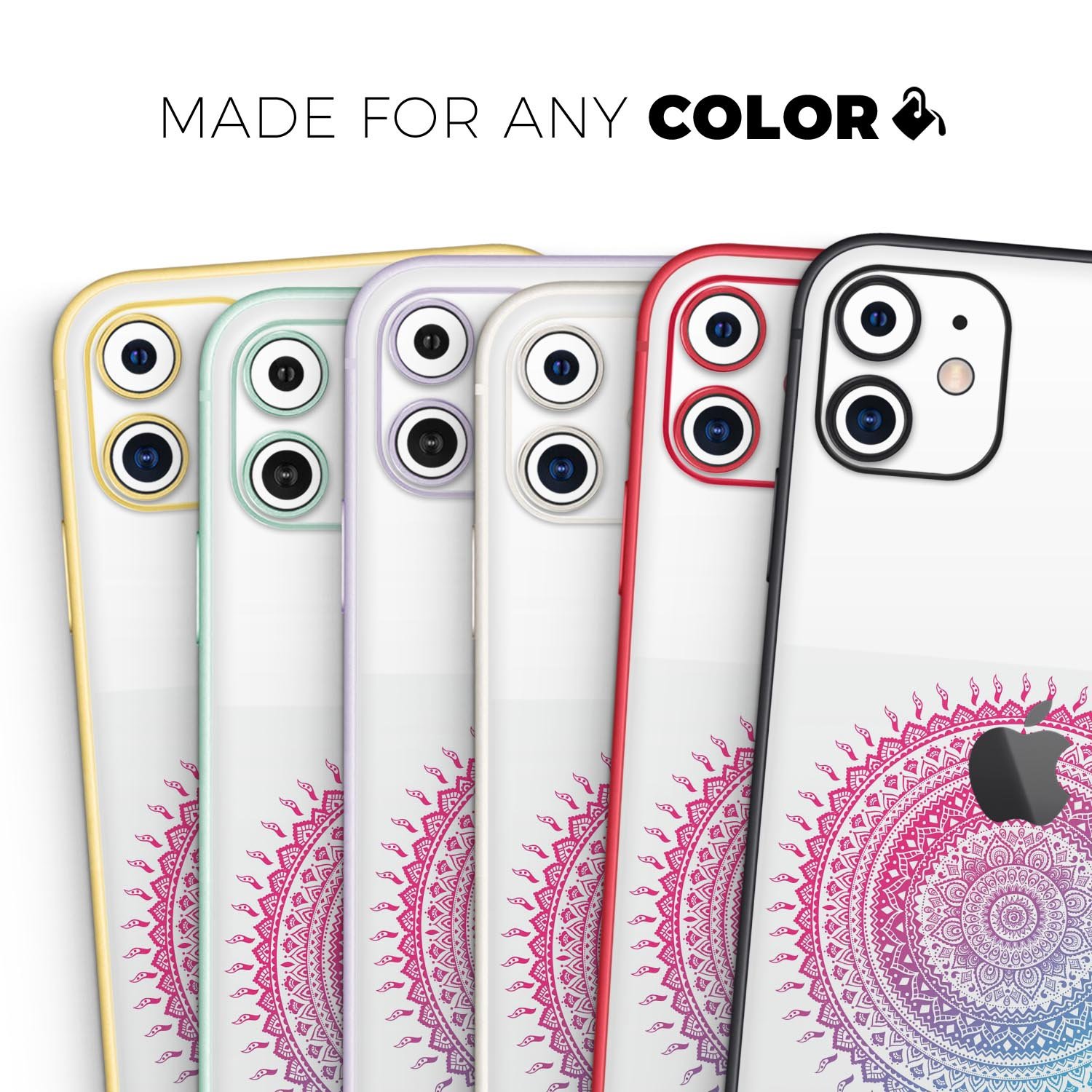 Ethnic Indian Tie-Dye Circle skin for Apple iPhone, showcasing vibrant colors and intricate design.