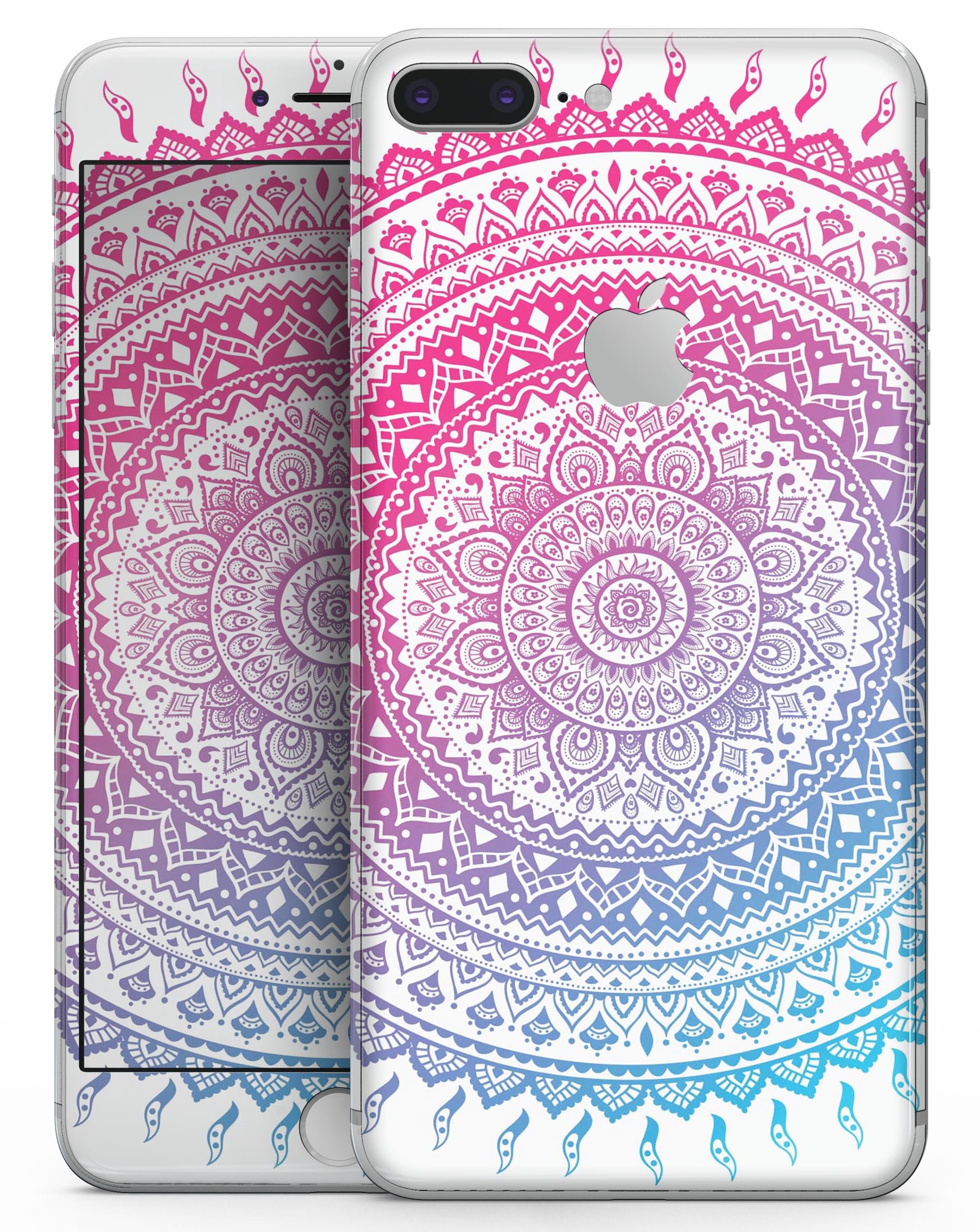 Ethnic Indian Tie-Dye Circle skin for iPhone 8 and 8 Plus, showcasing vibrant colors and unique design.