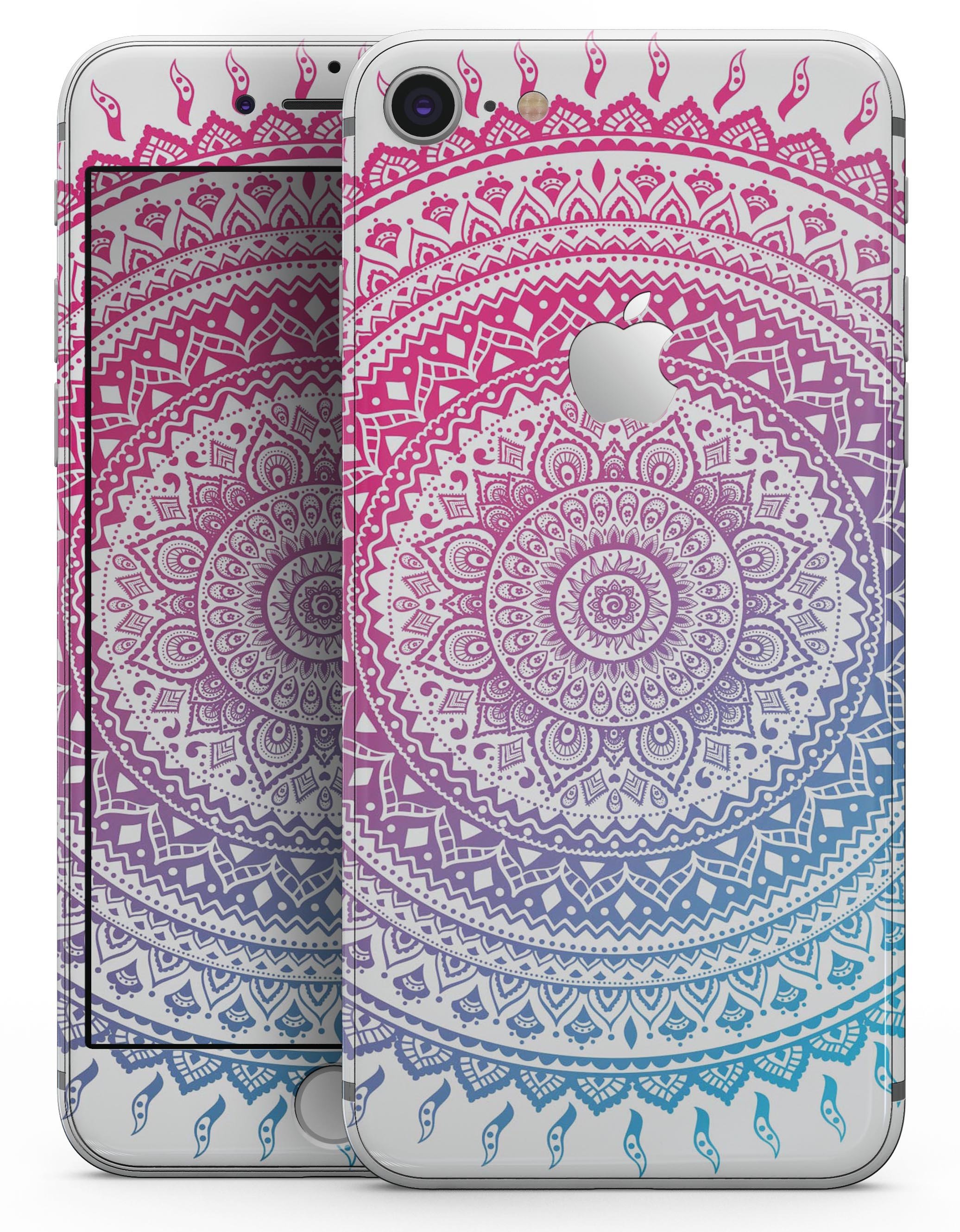 Ethnic Indian Tie-Dye Circle skin for iPhone 8 and 8 Plus, showcasing vibrant colors and unique design.