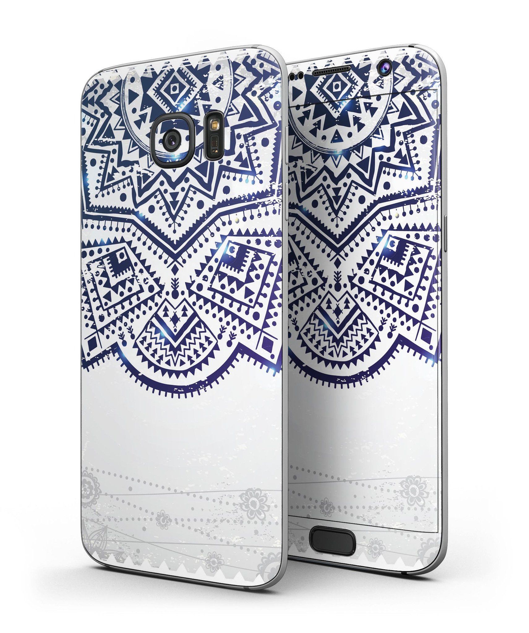 Ethnic Indian Vector Ornament skin for Samsung Galaxy S7/S7 Edge, showcasing vibrant design and full-body coverage.