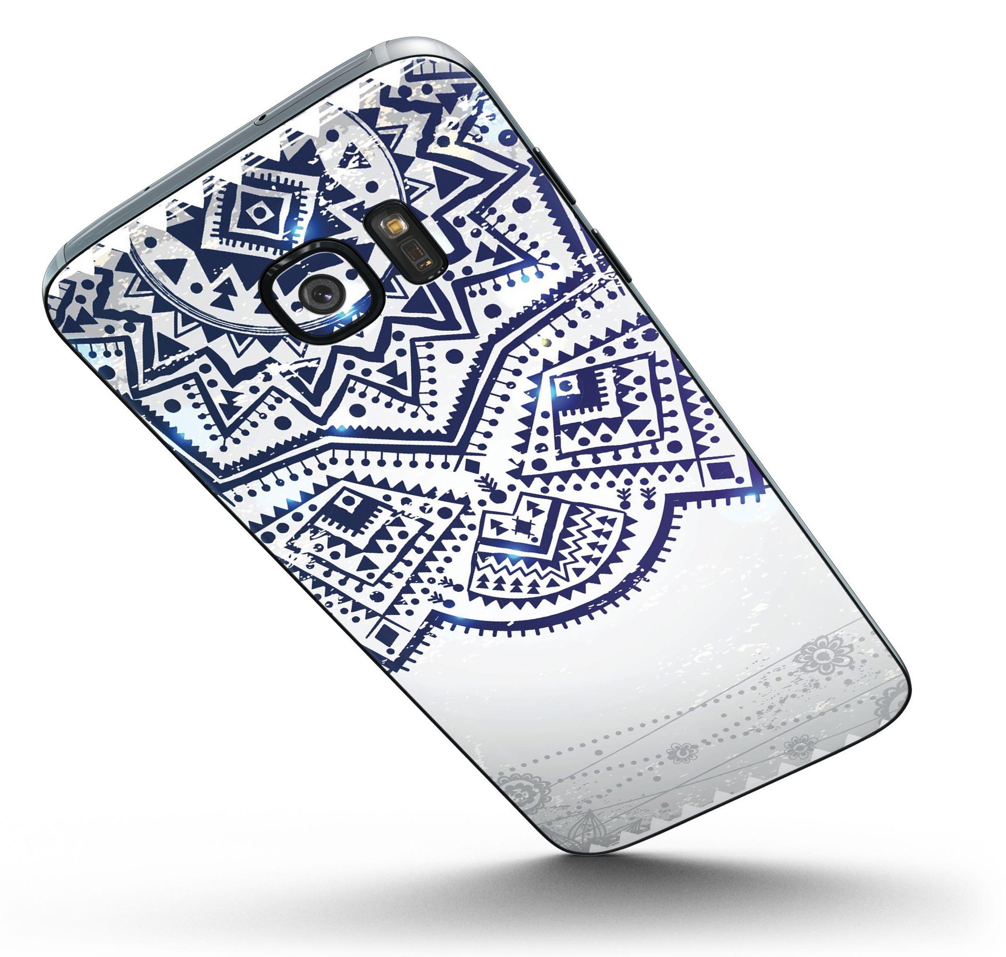 Ethnic Indian Vector Ornament skin for Samsung Galaxy S7/S7 Edge, showcasing vibrant design and full-body coverage.