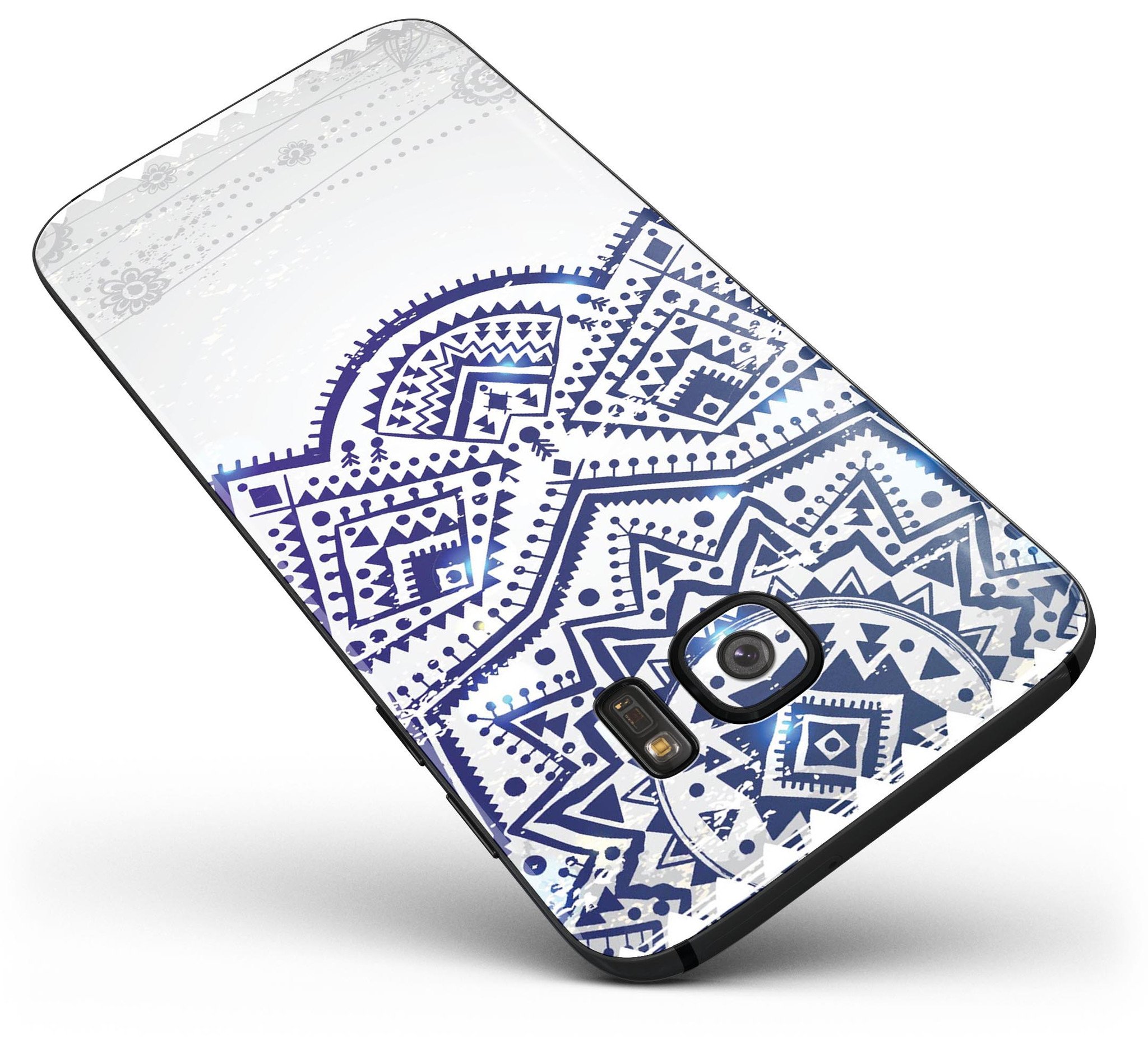 Ethnic Indian Vector Ornament skin for Samsung Galaxy S7/S7 Edge, showcasing vibrant design and full-body coverage.