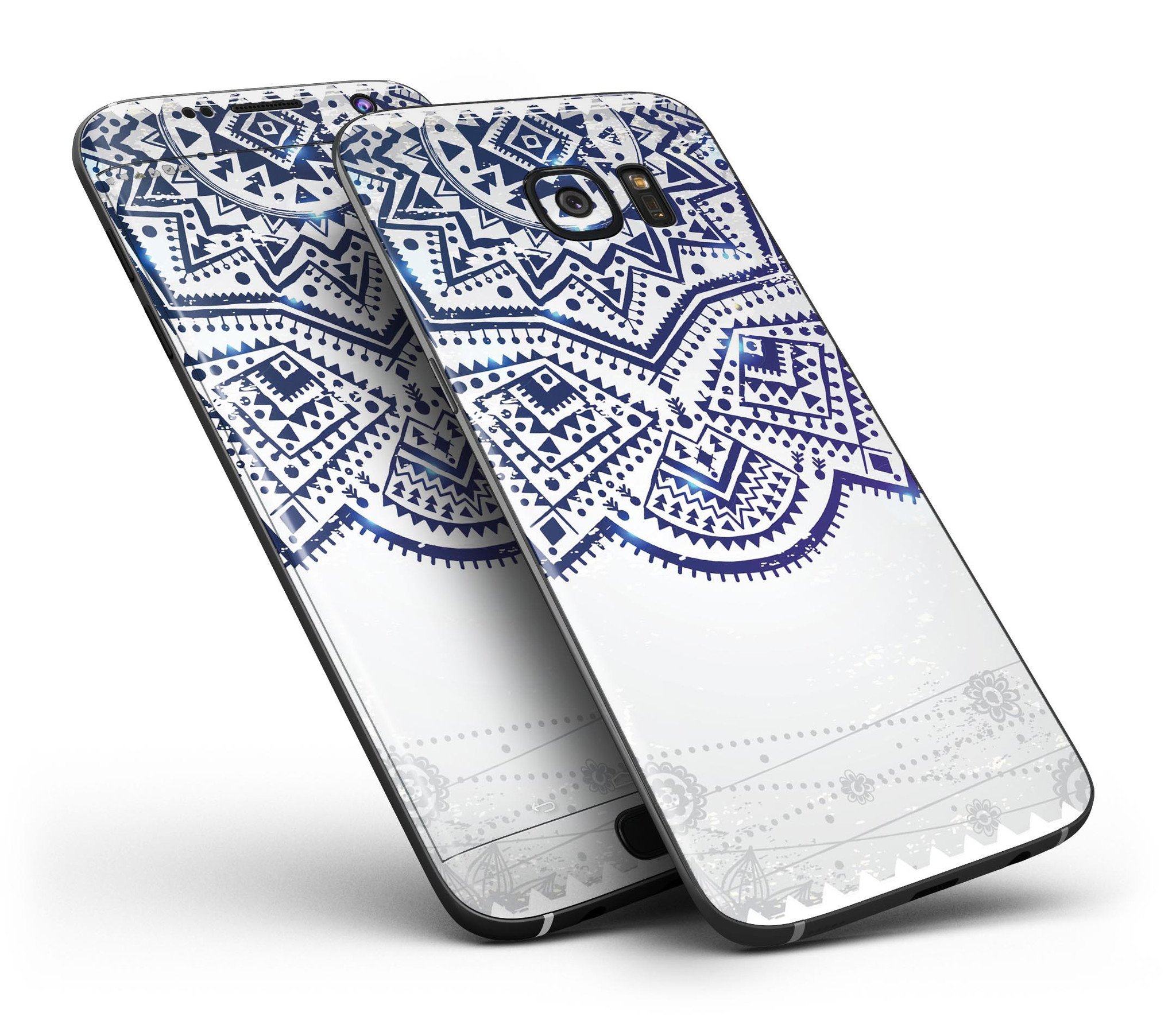 Ethnic Indian Vector Ornament skin for Samsung Galaxy S7/S7 Edge, showcasing vibrant design and full-body coverage.