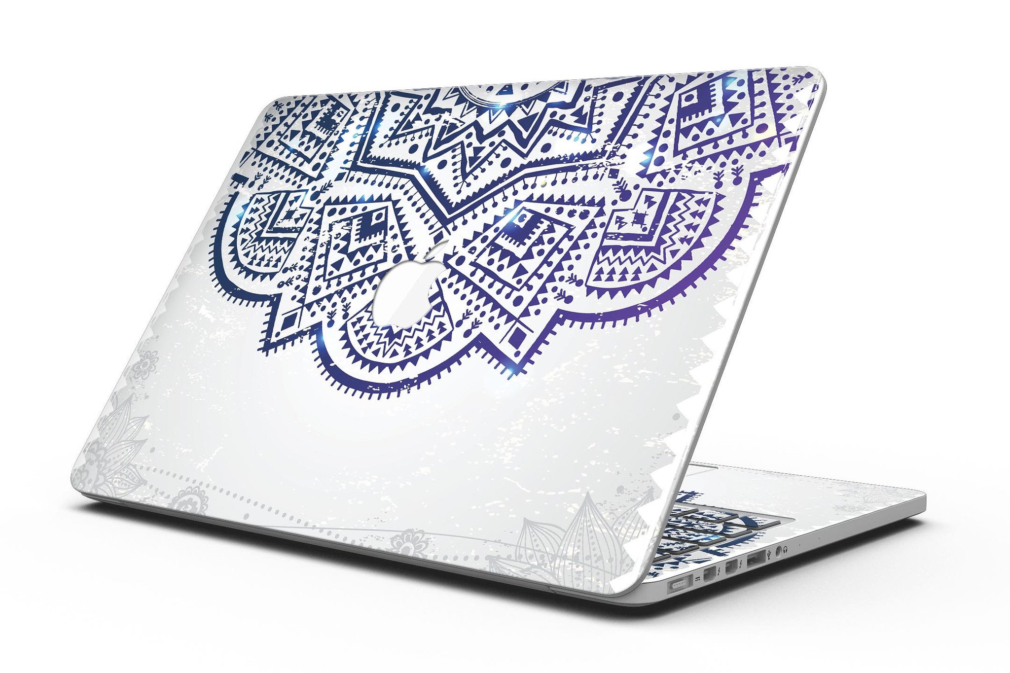 Ethnic Indian Vector Ornament skin for MacBook Pro with Retina Display, showcasing intricate design and premium vinyl material.