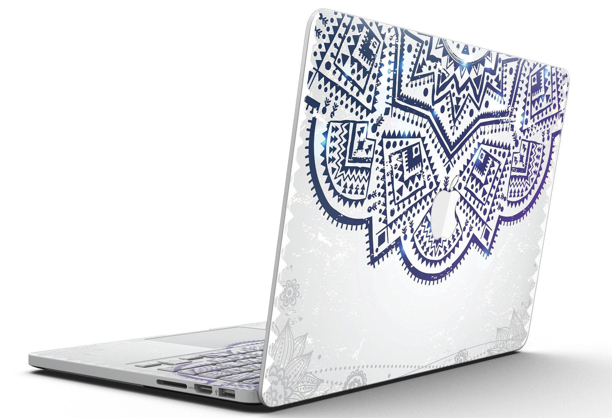 Ethnic Indian Vector Ornament skin for MacBook Pro with Retina Display, showcasing intricate design and premium vinyl material.