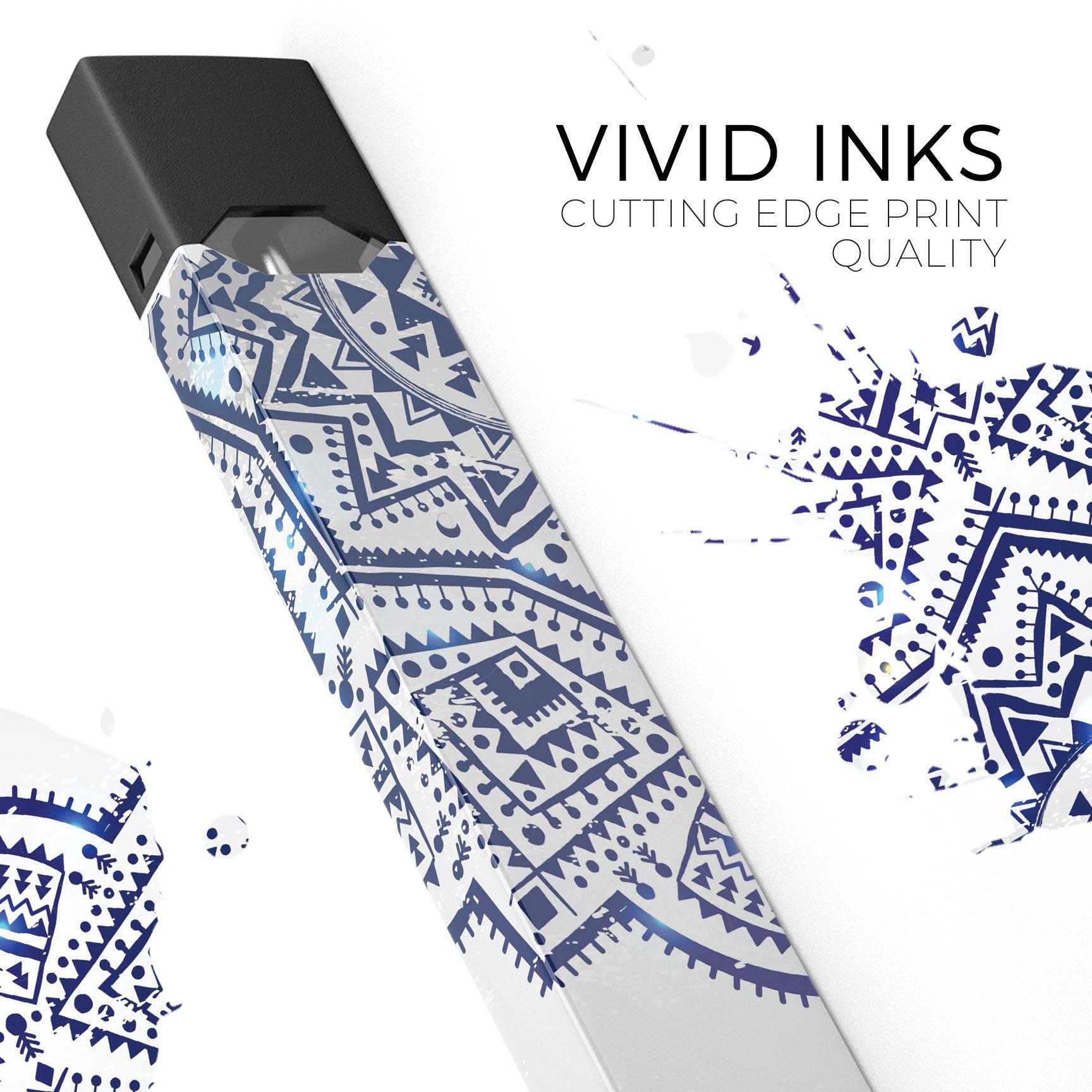 Ethnic Indian Vector Ornament skin wrap for JUUL device, showcasing vibrant ethnic patterns and premium quality.