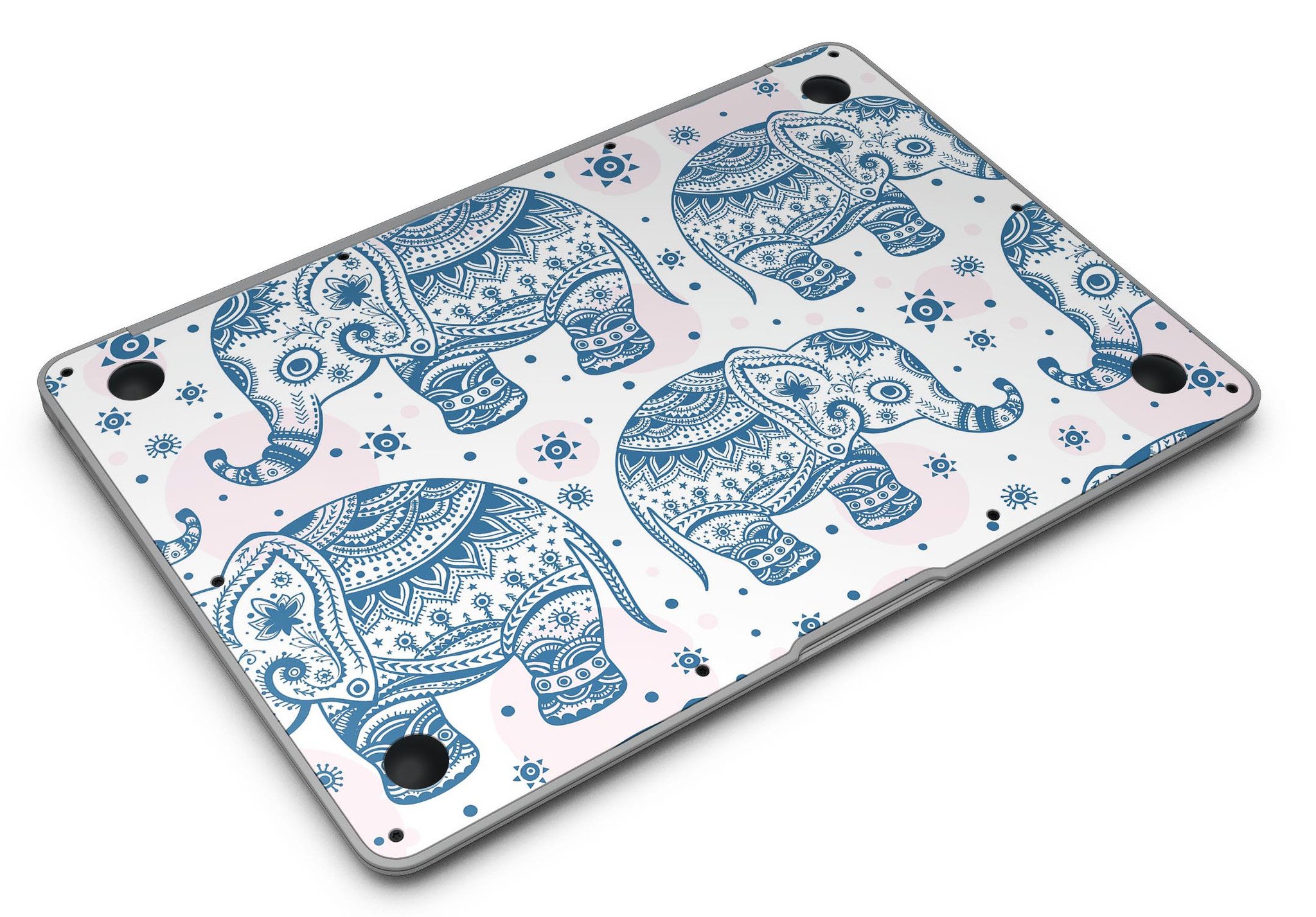 Ethnic Navy Seamless Aztec Elephant skin kit for MacBook Air, showcasing intricate design and premium vinyl material.