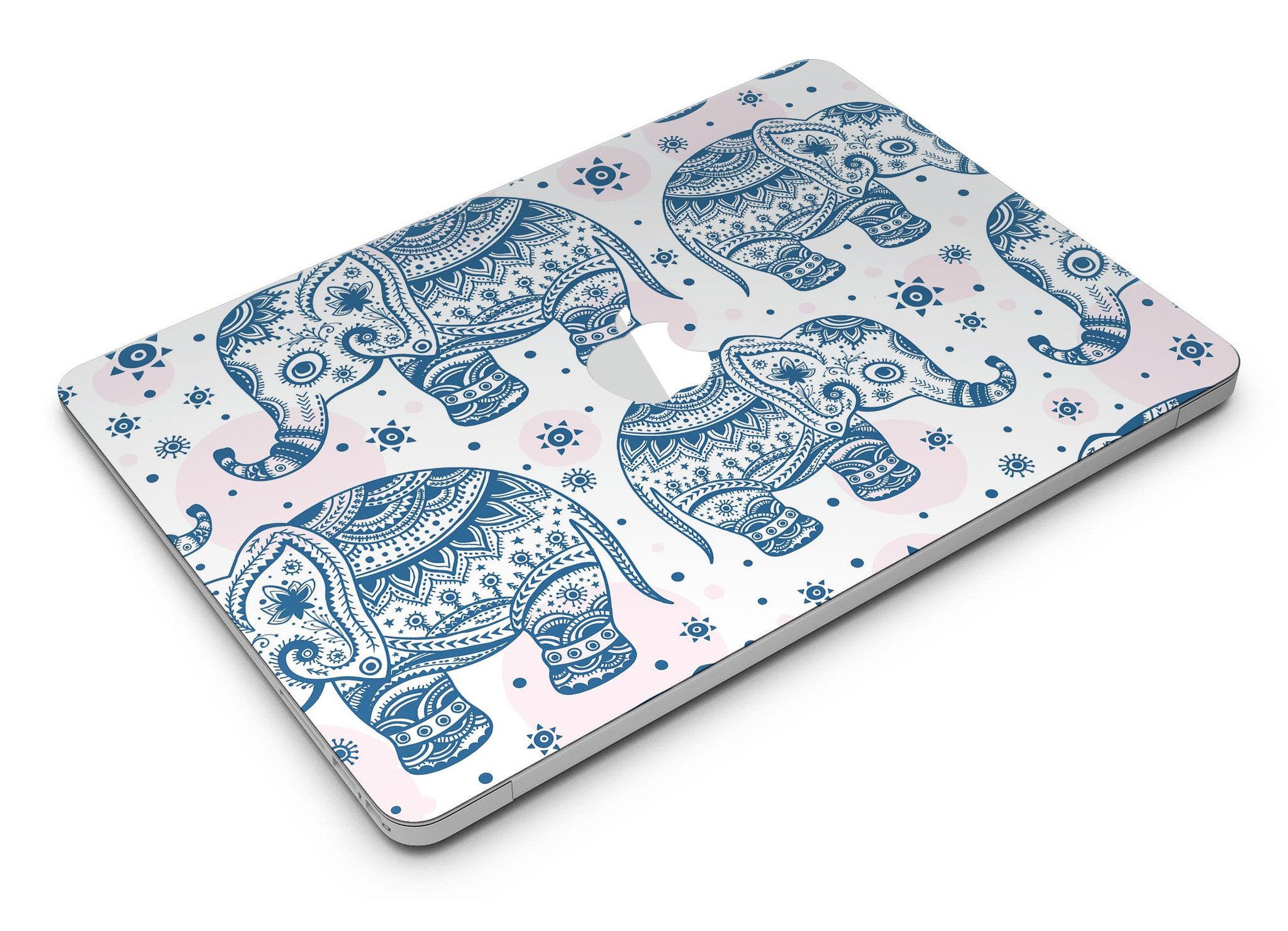 Ethnic Navy Seamless Aztec Elephant skin kit for MacBook Air, showcasing intricate design and premium vinyl material.