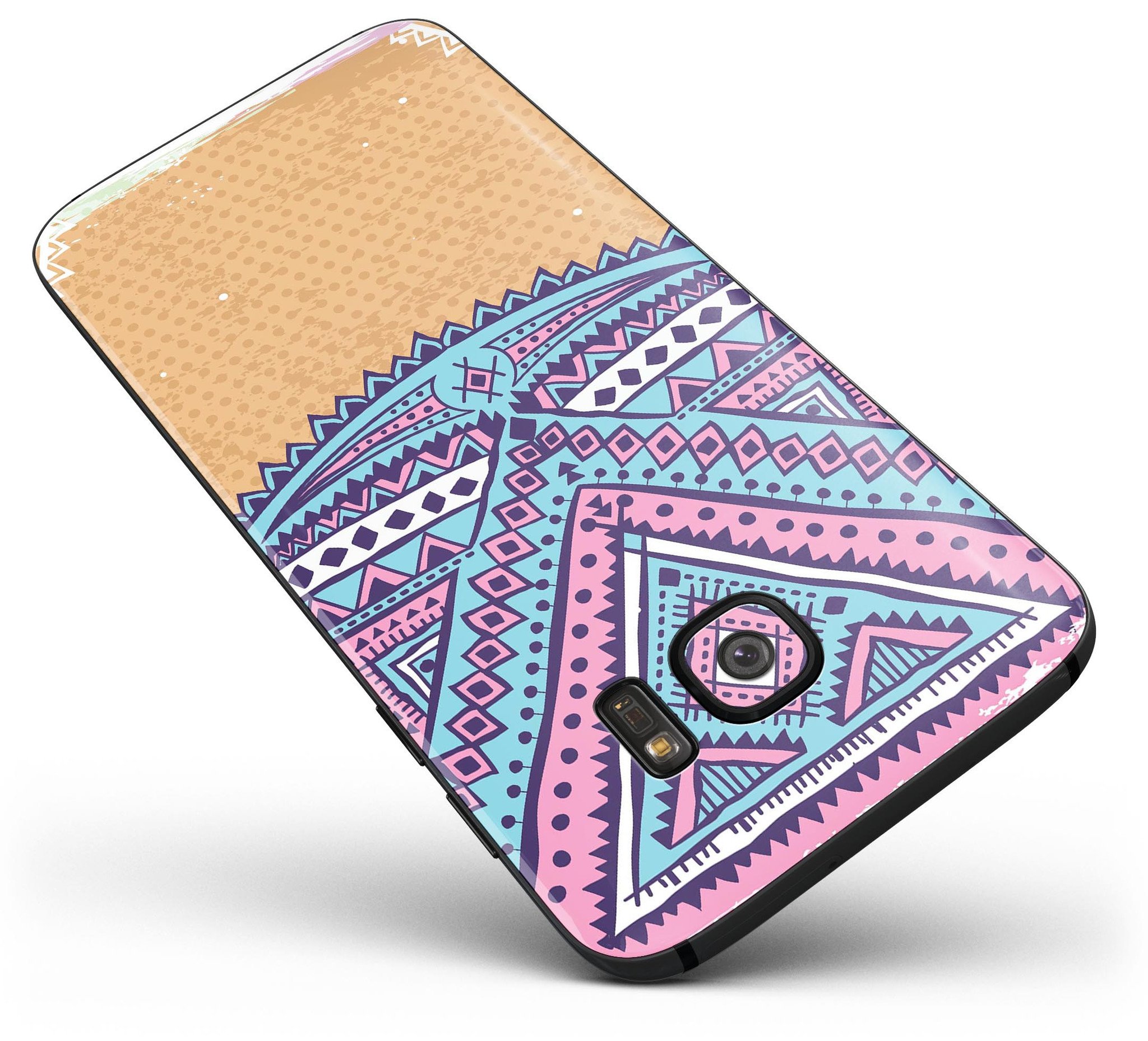 Ethnic Tribe Pattern V2 skin kit for Samsung Galaxy S7, showcasing vibrant tribal designs on a sleek vinyl surface.