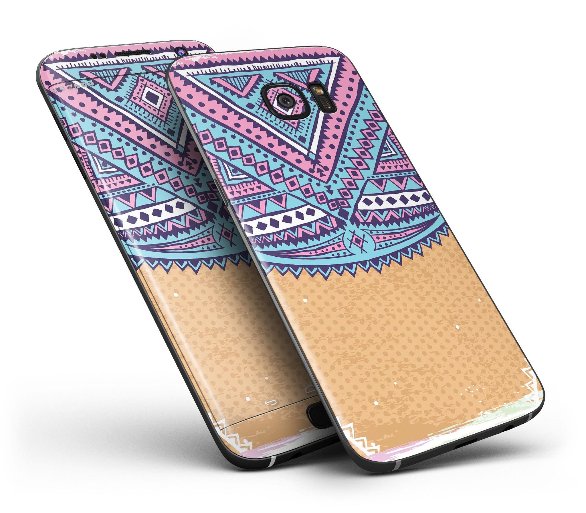 Ethnic Tribe Pattern V2 skin kit for Samsung Galaxy S7, showcasing vibrant tribal designs on a sleek vinyl surface.